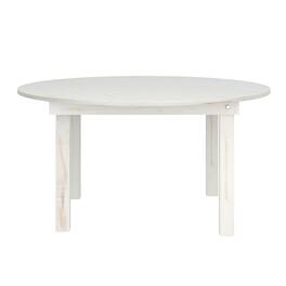 Flash Furniture - HERCULES 60" Round Commercial Farmhouse Folding Table, Antique Rustic Solid Pine Dining Room Table with Foldable L - White