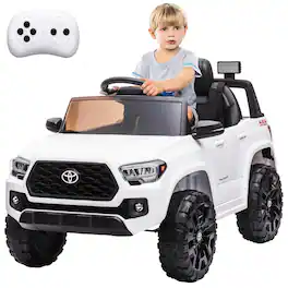 GARVEE - new Licensed Toyota Tacoma 12V Kids Electric Ride-On Car Dual 25W Motors Remote Pedal Control Suspension Safety Belt