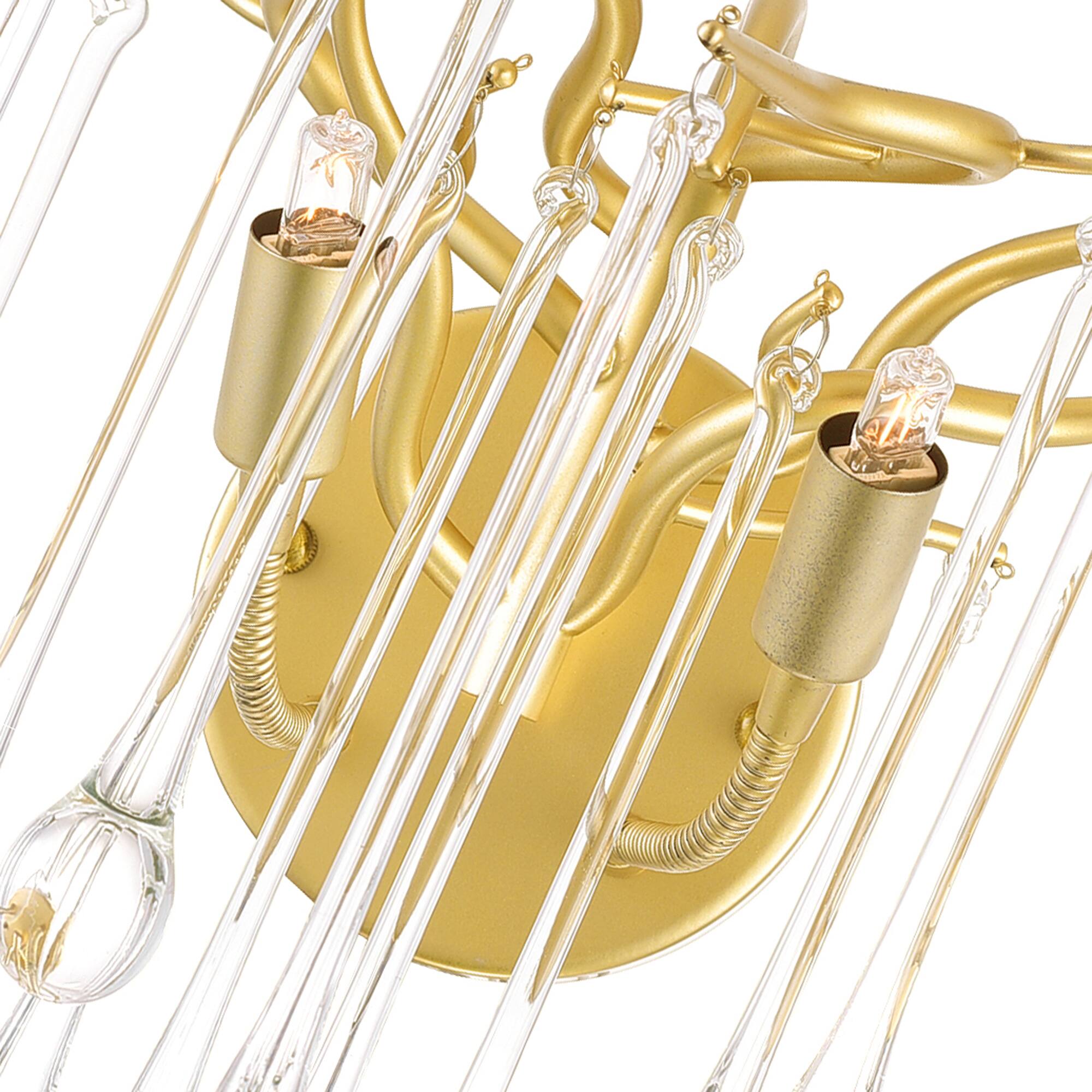 Alt View 1. CWI Lighting - Anita 2 Light Wall Sconce With Gold Leaf Finish - Gold Leaf.