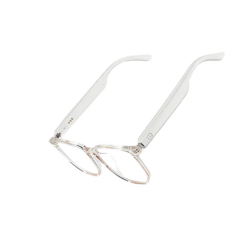 Front. Cluzine - AI Smart Translation Glasses Wireless Bluetooth Call Blue Light Blocking - White.