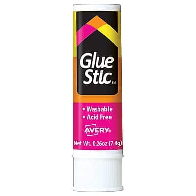 Glue Stic™  
Washable  
Acid Free  
AVERY  
Net Wt. 0.26oz (7.4g)