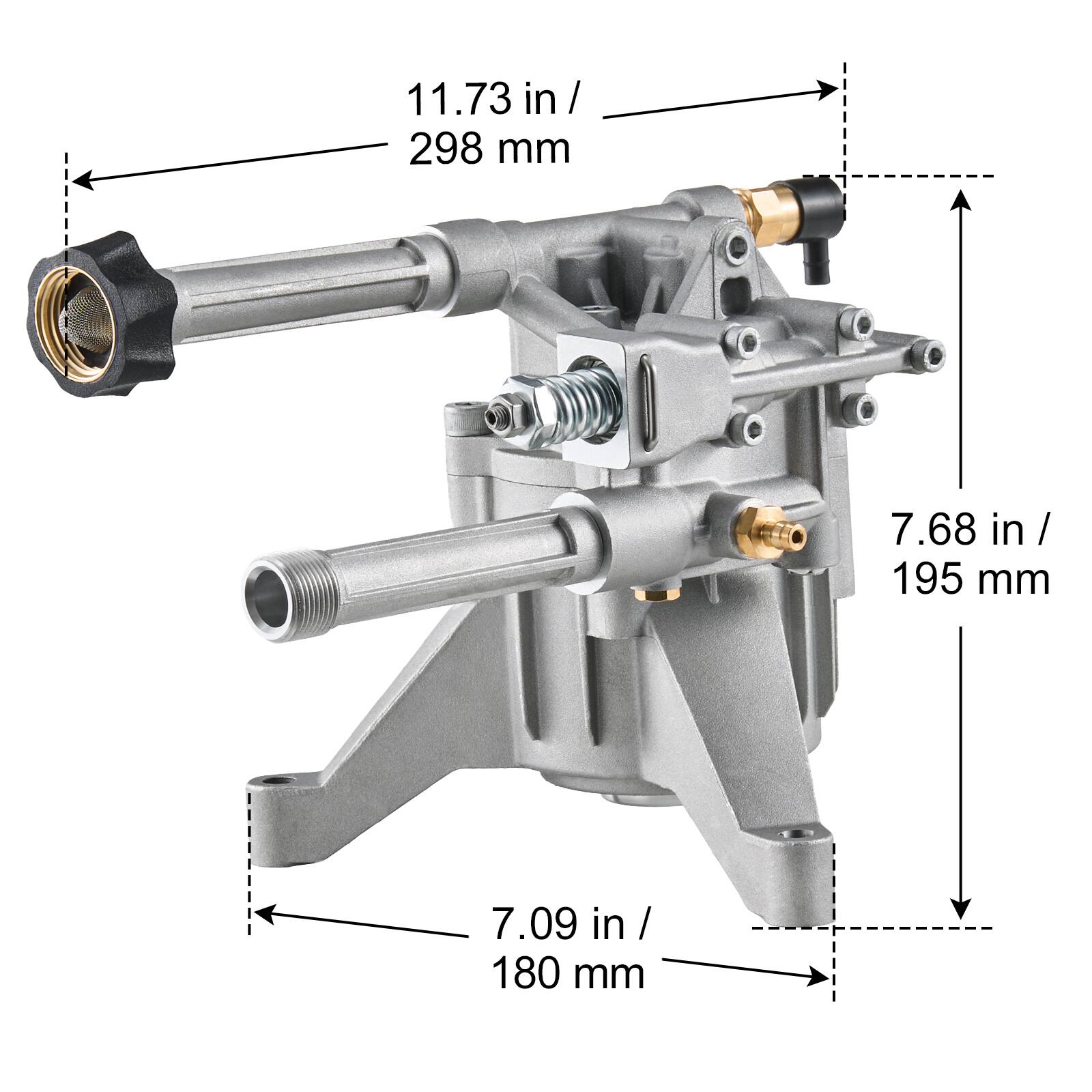 11.73 in / 298 mm  
7.68 in / 195 mm  
7.09 in / 180 mm