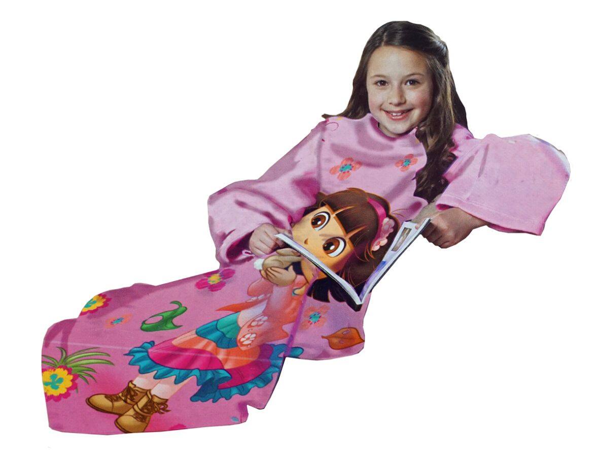 Alt View 1. Northwest - Nick Jr Dora The Explorer Bunny Friend Youth Comfy Throw - The Blanket with Sleeves - Multi.