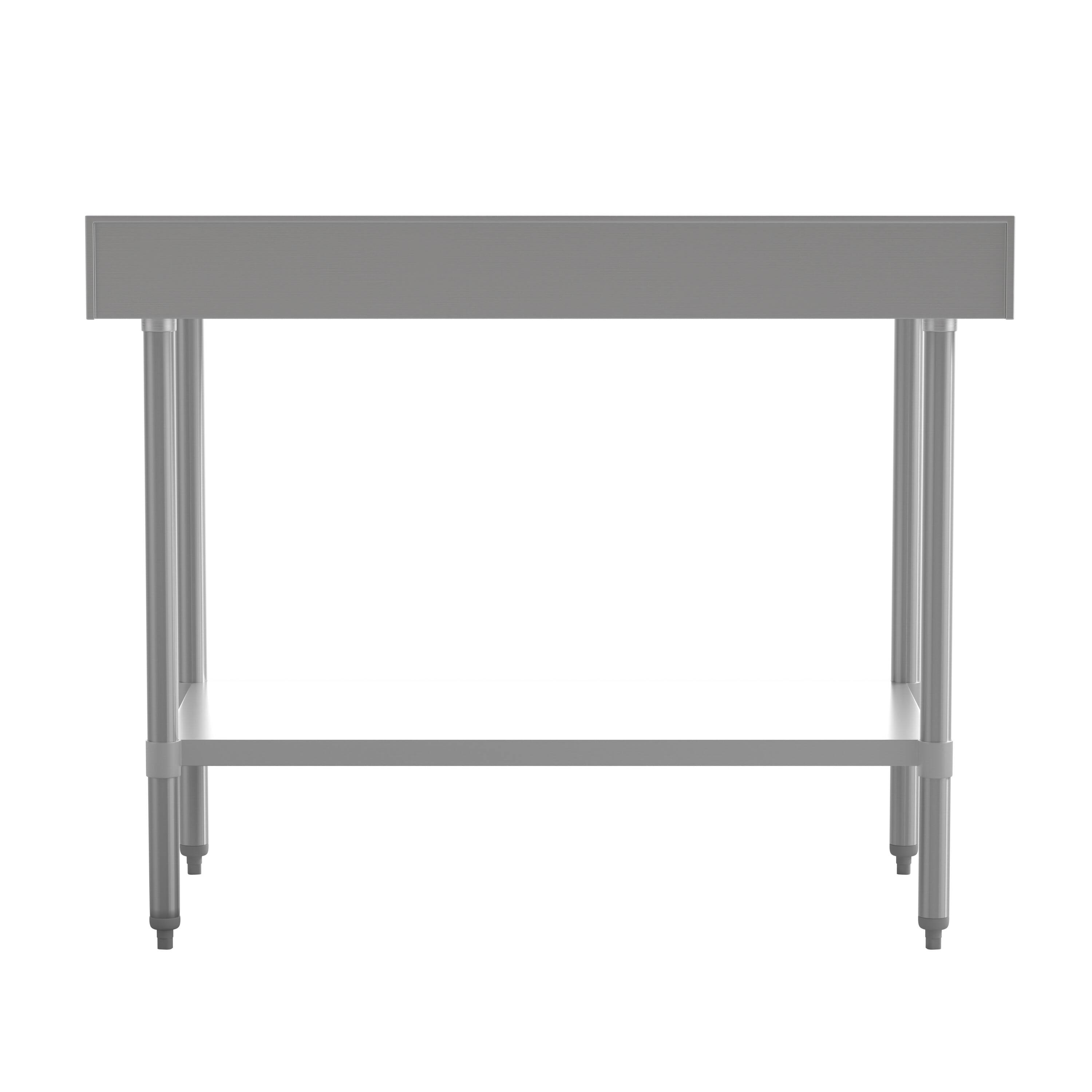 Back. Flash Furniture - Reese Commercial Grade 430 Stainless Steel 18 Gauge NSF Certified 30" x 48" Kitchen Prep and Work Table with Adjustable - Gray.