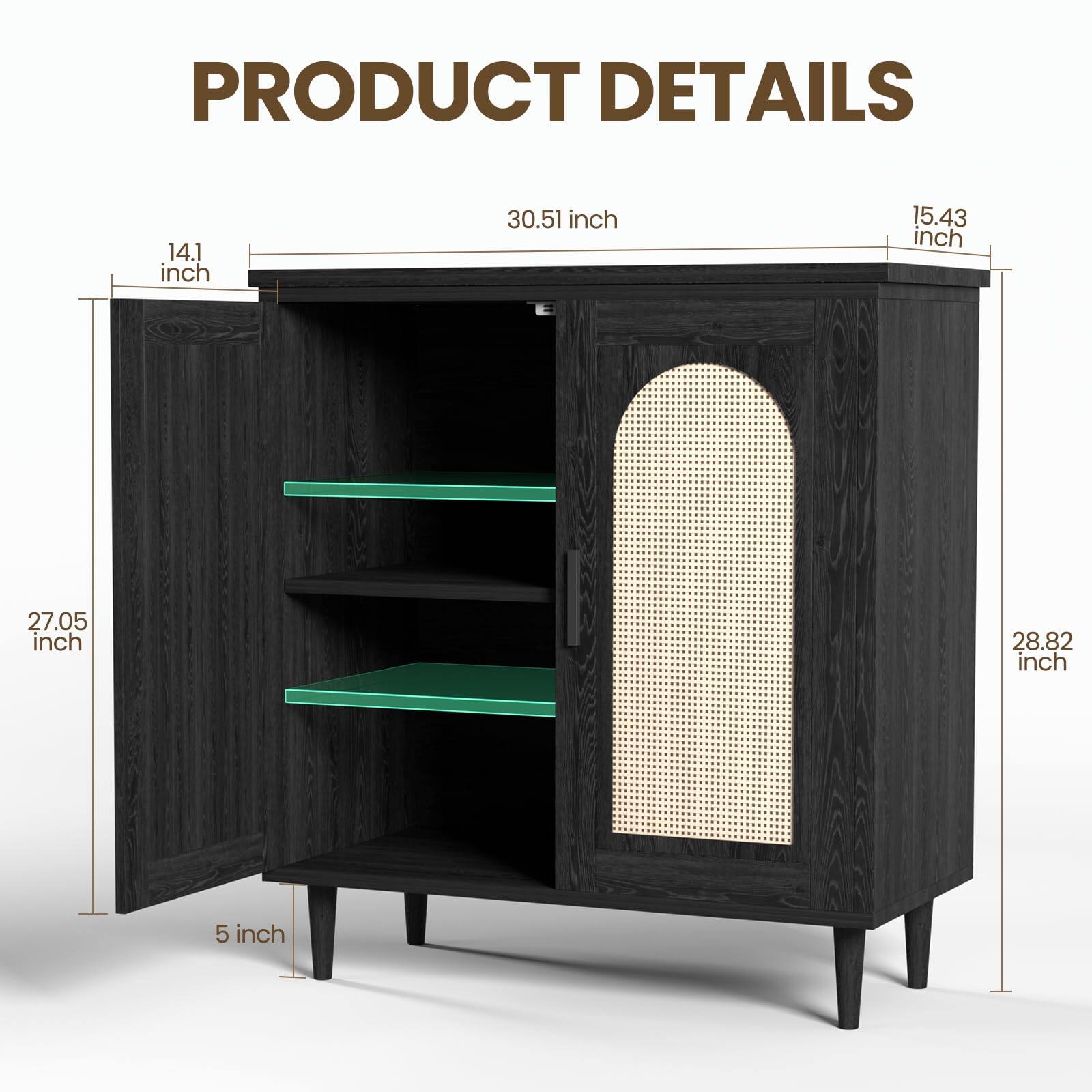 PRODUCT DETAILS

- Width: 30.51 inch
- Height: 28.82 inch
- Depth: 15.43 inch
- Shelf Depth: 27.05 inch
- Height from Floor: 5 inch
- Side Panel Width: 14.1 inch