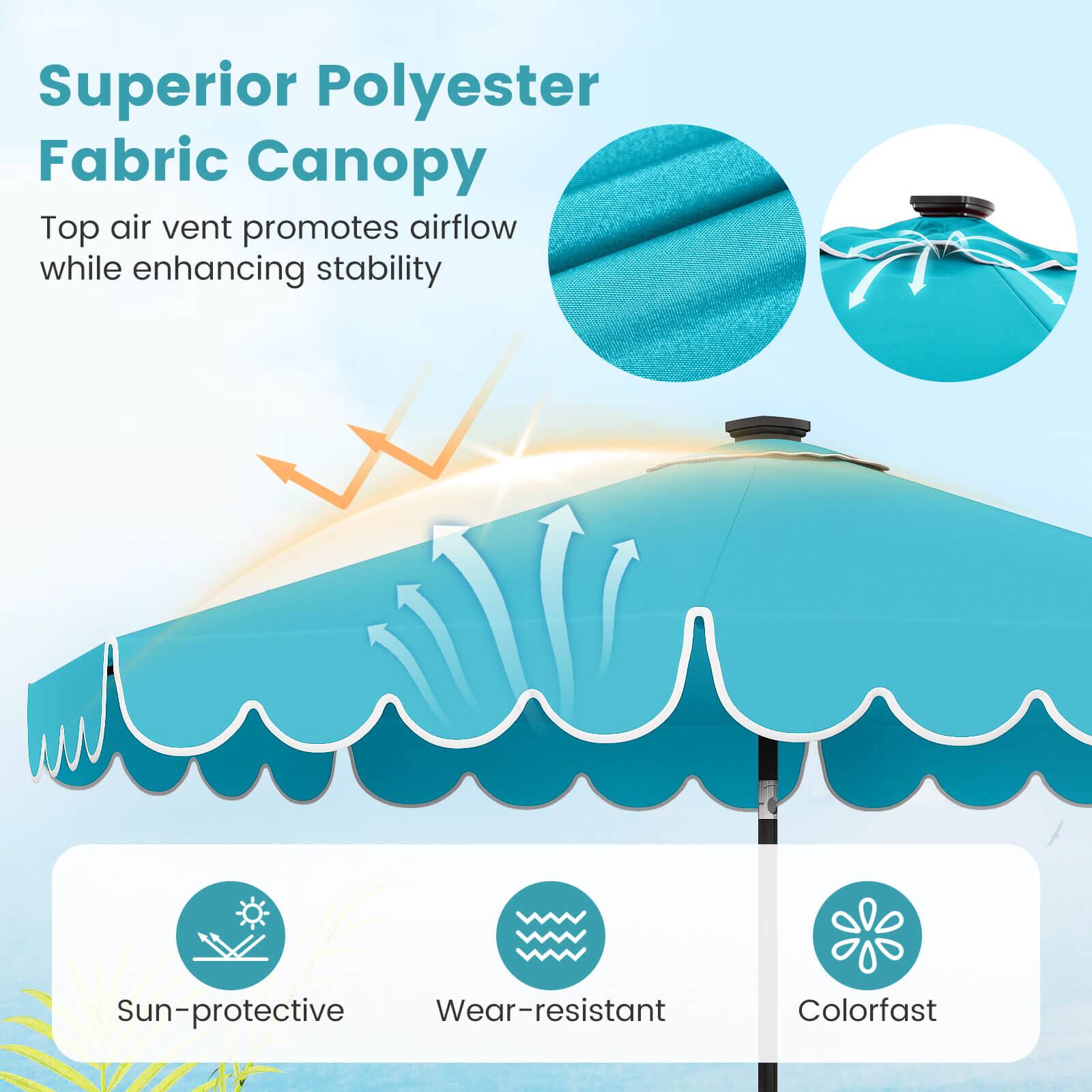 Superior Polyester Fabric Canopy: Top air vent promotes airflow while enhancing stability. Sun-protective, wear-resistant, and colorfast.