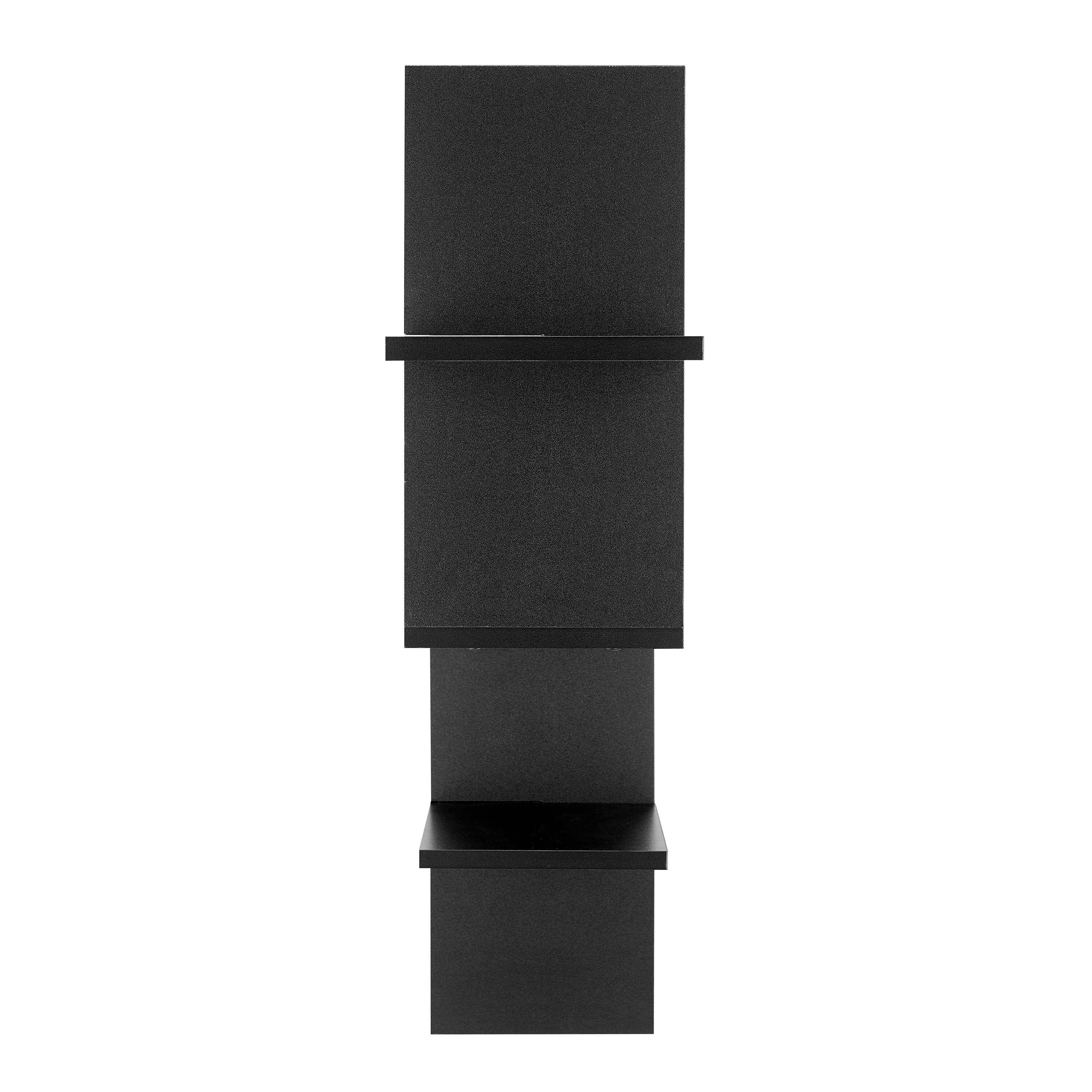 Alt View 7. Danya B - Three Tier Asymmetrical Wall Shelf - Black - Black.