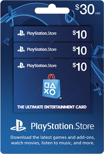 Sony - $10 PlayStation Store Cards (3-Pack) - Blue