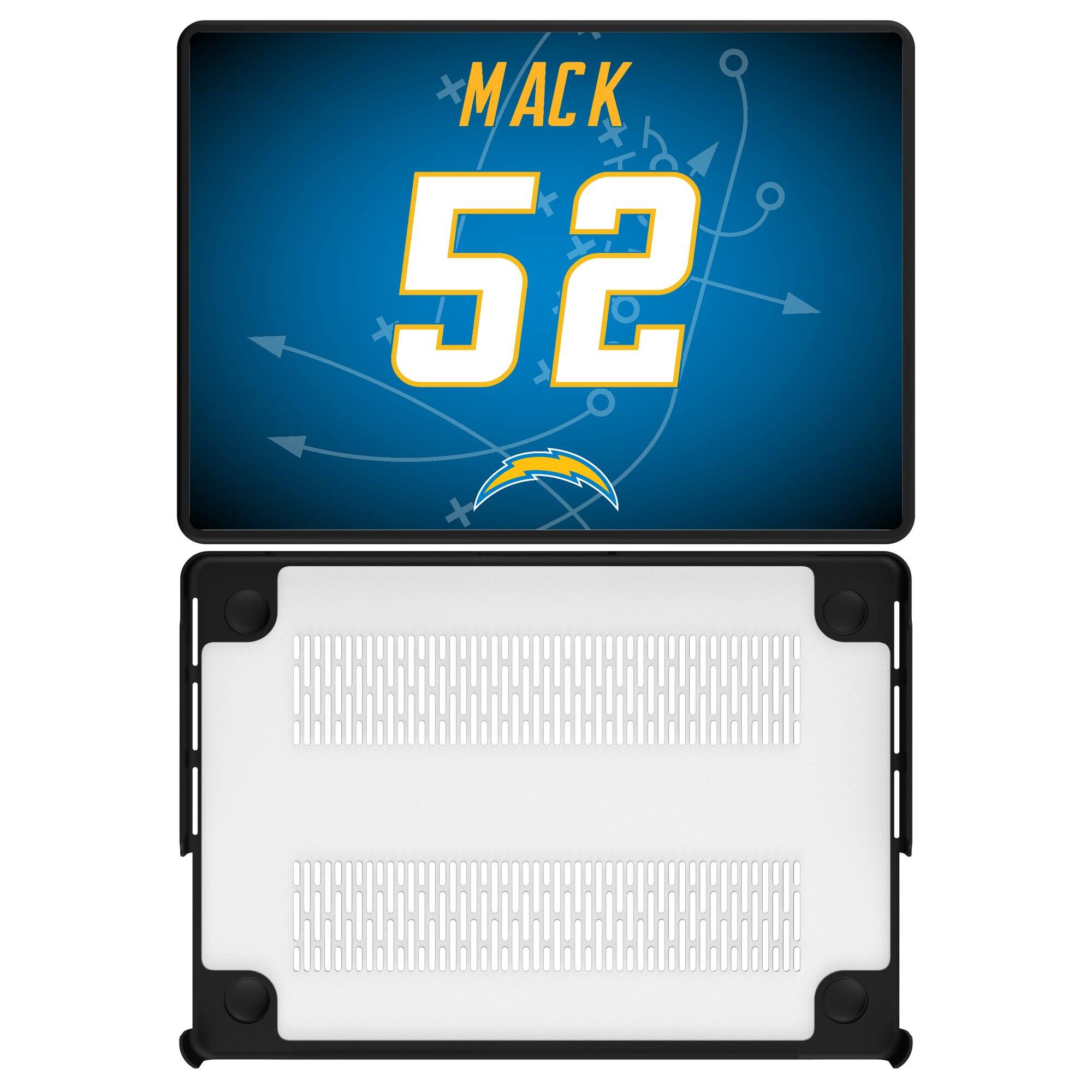 Front. Keyscaper - Khalil Mack Los Angeles Chargers MacBook Case - Pro 13 in - Multicolor.