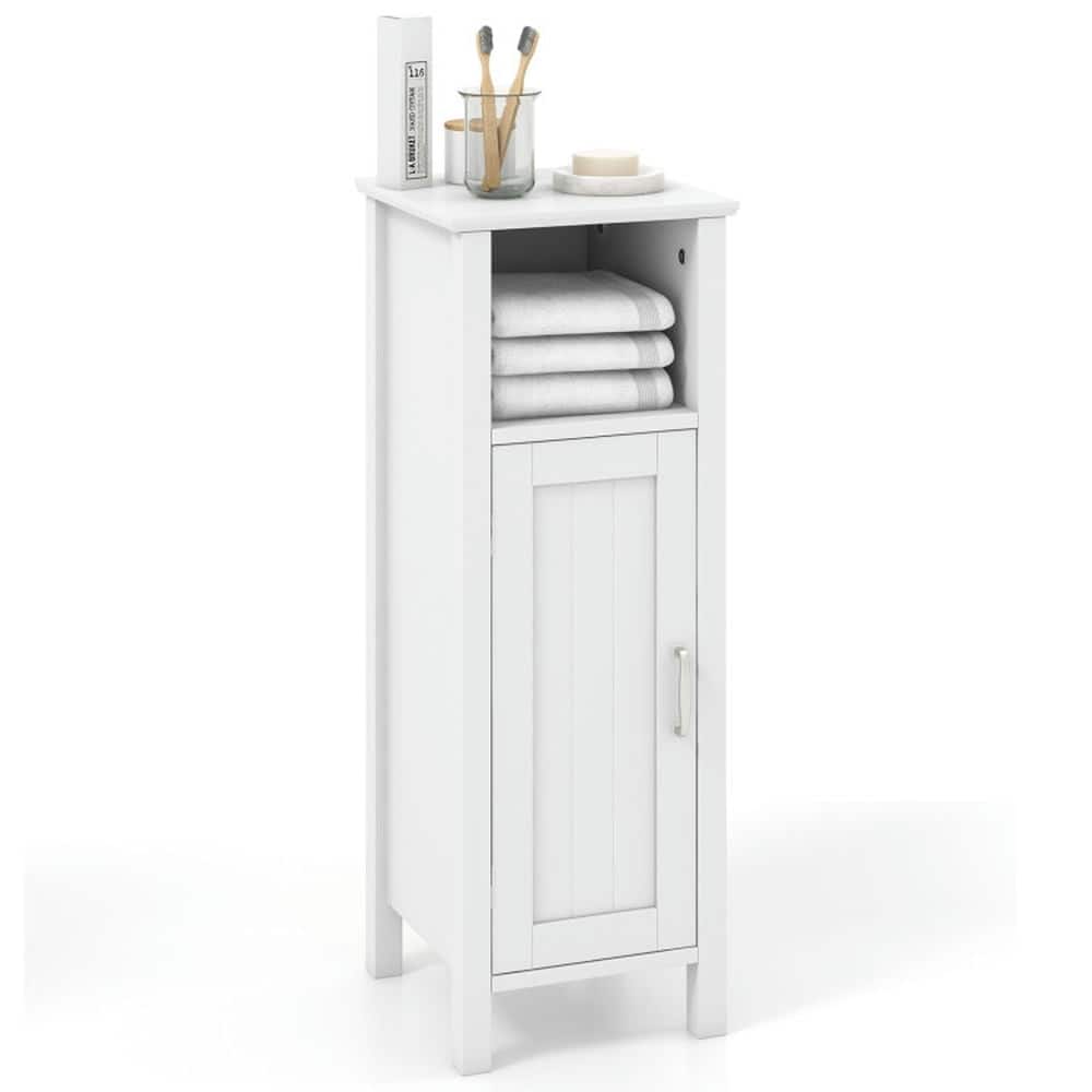 Kadyn - 1-Door Freestanding Bathroom Cabinet with Open Shelf, Bathroom Cabinets for Entryway Storage, Home Office Furniture - White