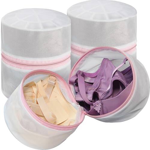 Vulpecula Spade - Simple Houseware Premium Bra Lingerie Wash Bags - 3 Pack - ‎white