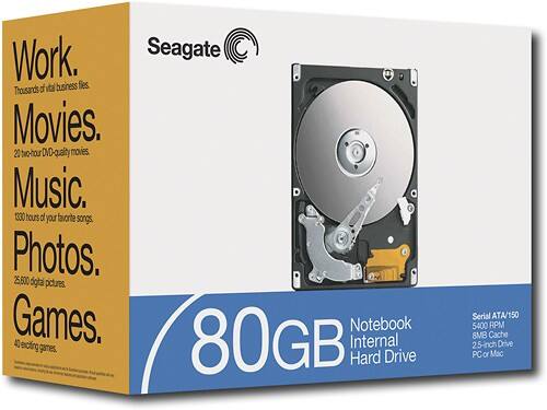 Angle Standard. Seagate - 80GB Internal Hard Drive for Notebooks.
