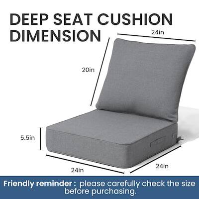 DEEP SEAT CUSHION  
DIMENSION: 24in x 20in x 5.5in x 24in  

Friendly reminder: please carefully check the size before purchasing.