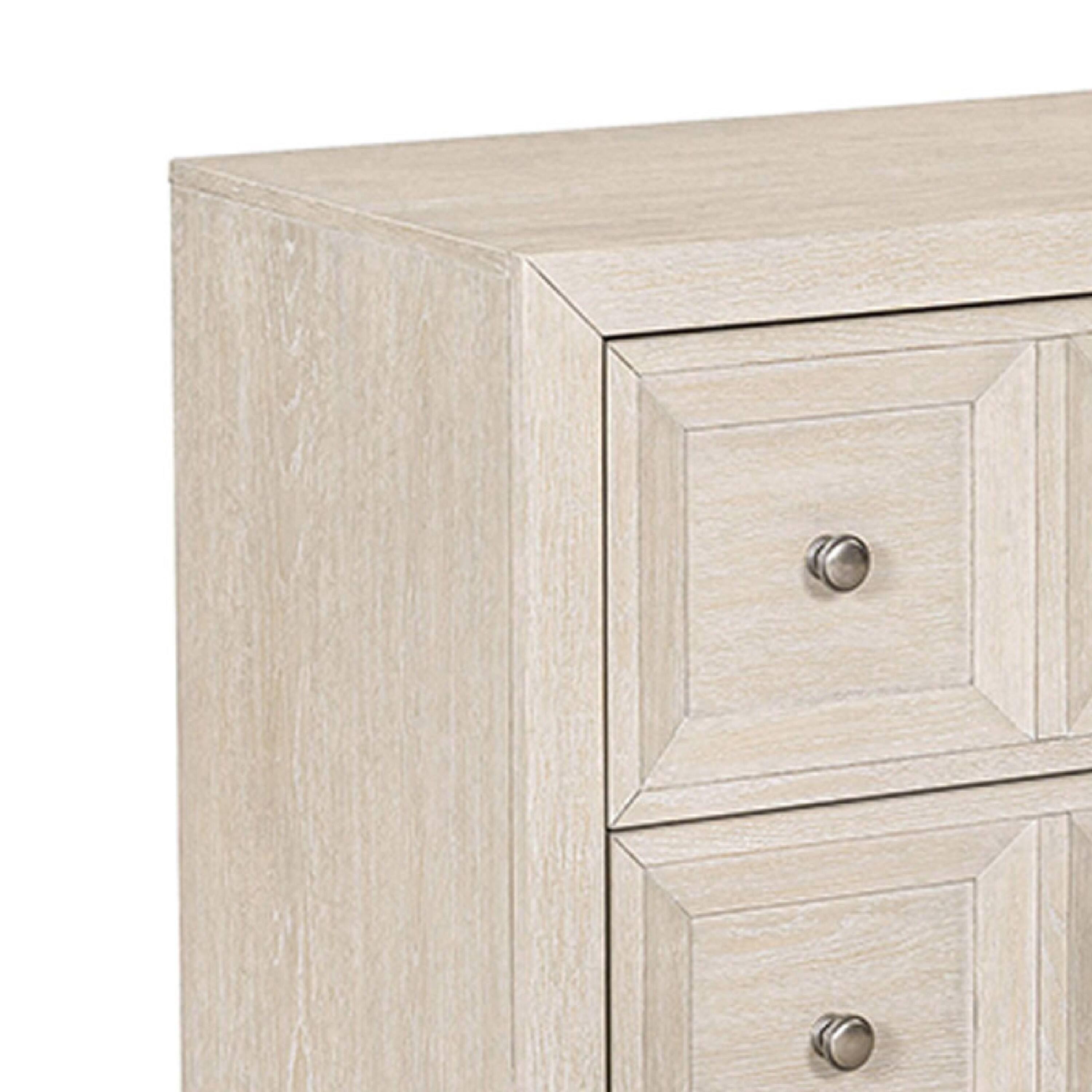 Alt View 2. Manhattan Lane - Kizie Oversized Nightstand, USB A-C, 2 Drawers, 38 Inch - Beige, Bronze.