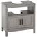 Front. Kleankin - Pedestal Sink Storage Cabinet, Bathroom Under Sink Cabinet with 2 Doors and Open Shelf, Bathroom Vanity - Gray.