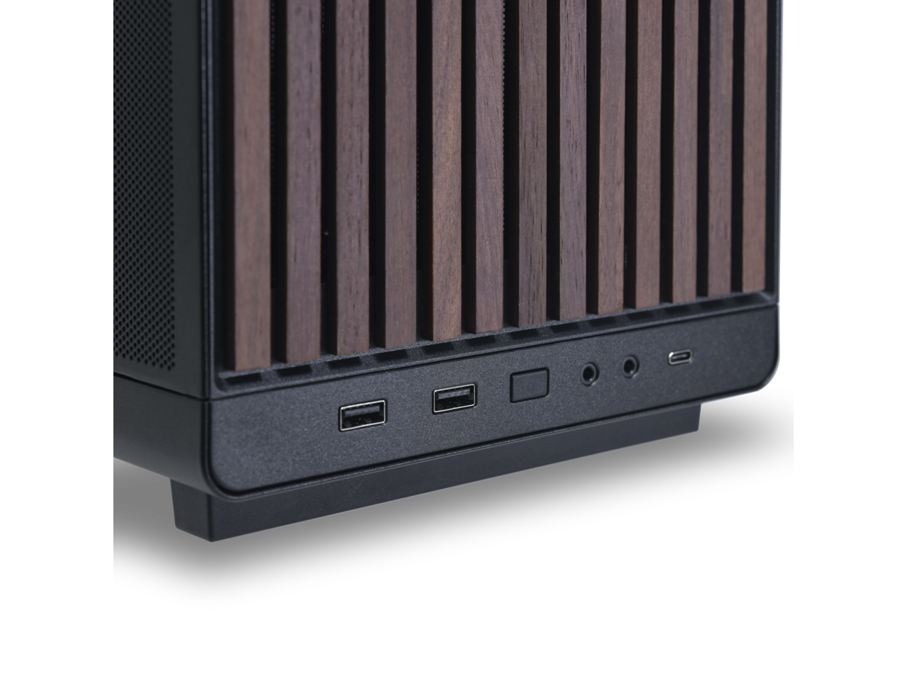 Alt View 2. Lian Li - LIAN LI A3- mATX-WD Black Wood front panel  SPCC M-ATX / ITX Computer Case ------ A3- mATX-WD Black - Black.