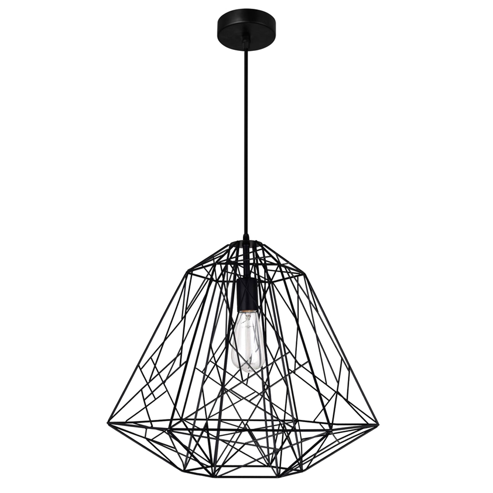 Alt View 2. CWI Lighting - Bagheera 1 Light Down Pendant With Black Finish - Black.