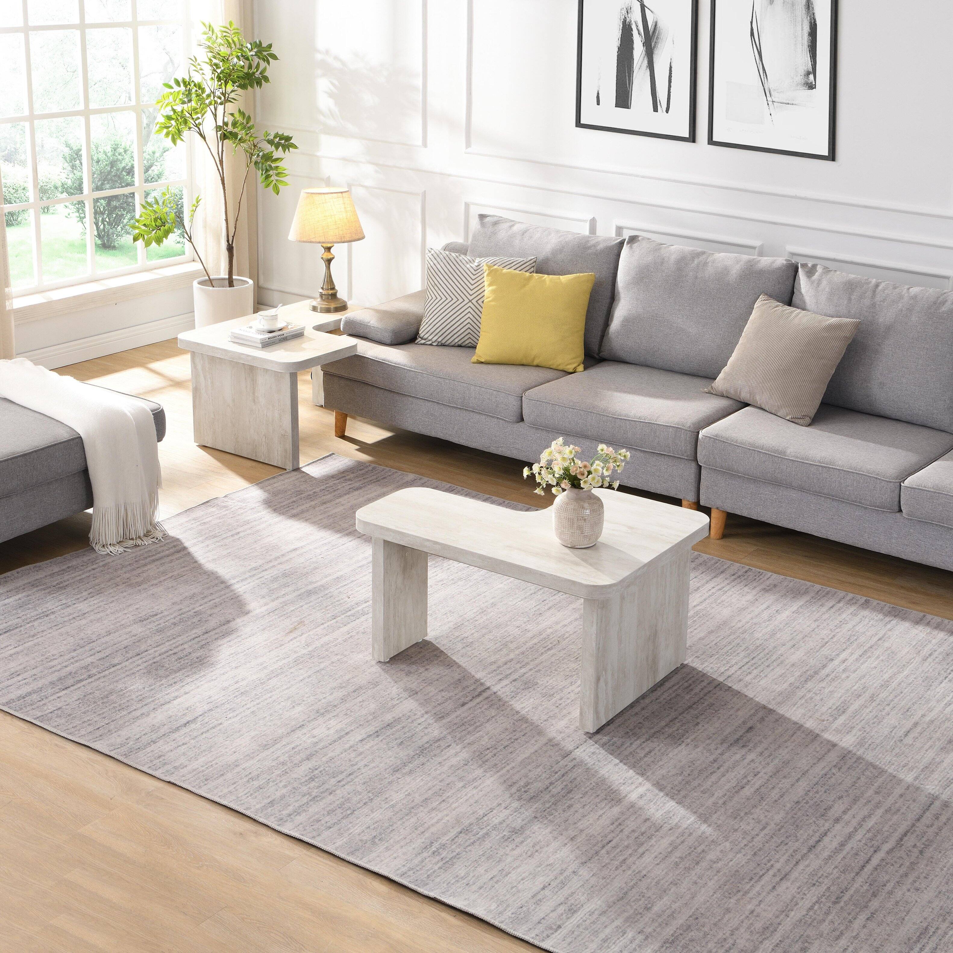 APRILSOUL Modern Minimalist Coffee Table Set Rectangle Table Splicing ...