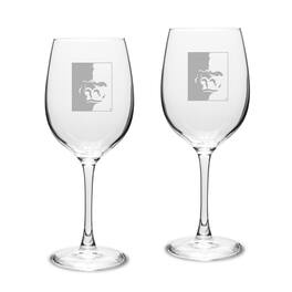 Jardine - Pittsburg State Gorillas Two-Piece 16oz. Traditional White Wine Glass Set - Multicolor
