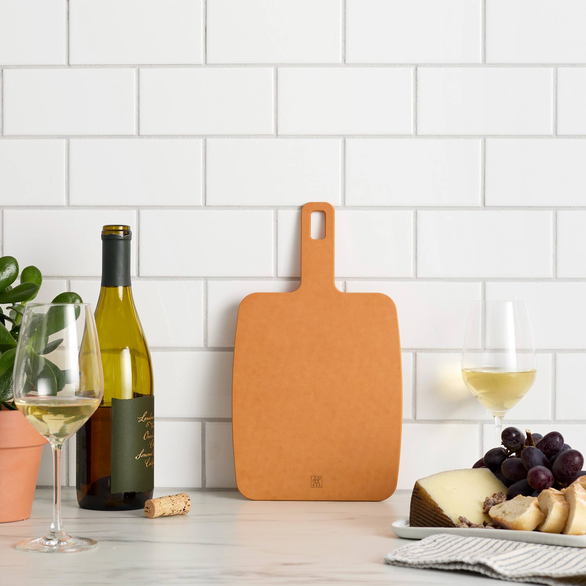 Alt View 4. ZWILLING - ZWILLING Plant Fiber 13-in x 7.5-in Cutting Board with Handle- Natural - Natural.