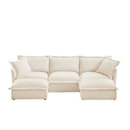 Boyel Living - Chenille Slipcovered 3 Seater Deep Seat Sofa - Cream