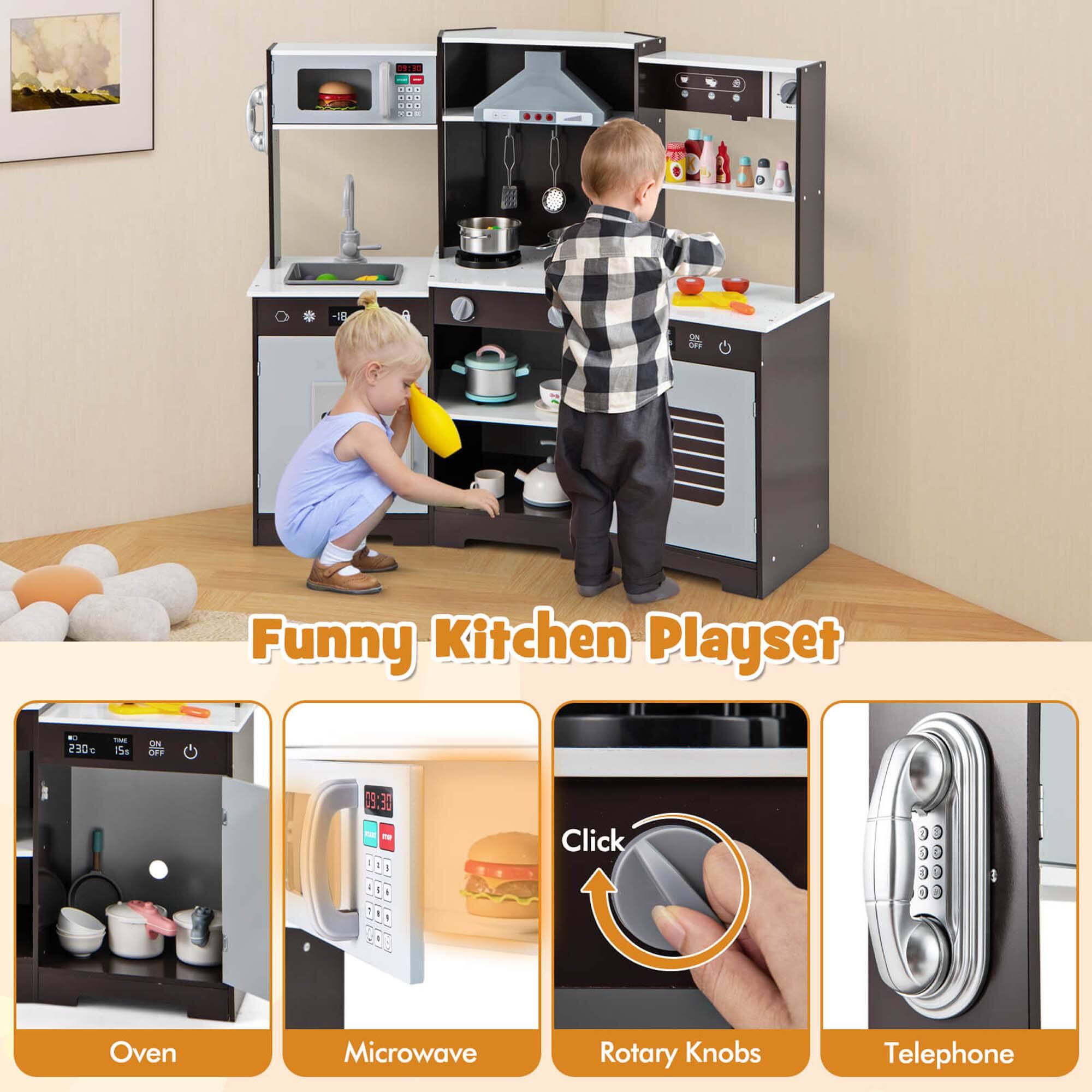 Funny Kitchen Playset

- Oven
- Microwave
- Rotary Knobs
- Telephone