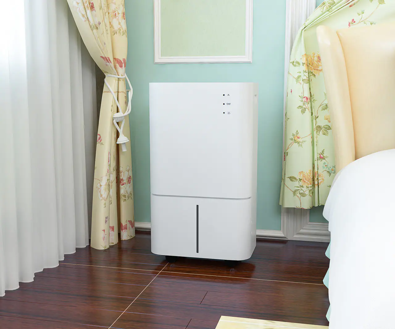 Alt View 4. Edendirect - 50 pt. 4,000 sq. ft. Dehumidifier in. White with Drain Hose, 1 Gal. Bucket, 45dB Quiet for Bedroom, Auto Defrost, Timer.