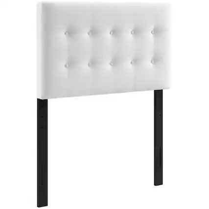Front. Modway - Emily Biscuit Tufted Performance Velvet Twin Headboard by Modway - White.