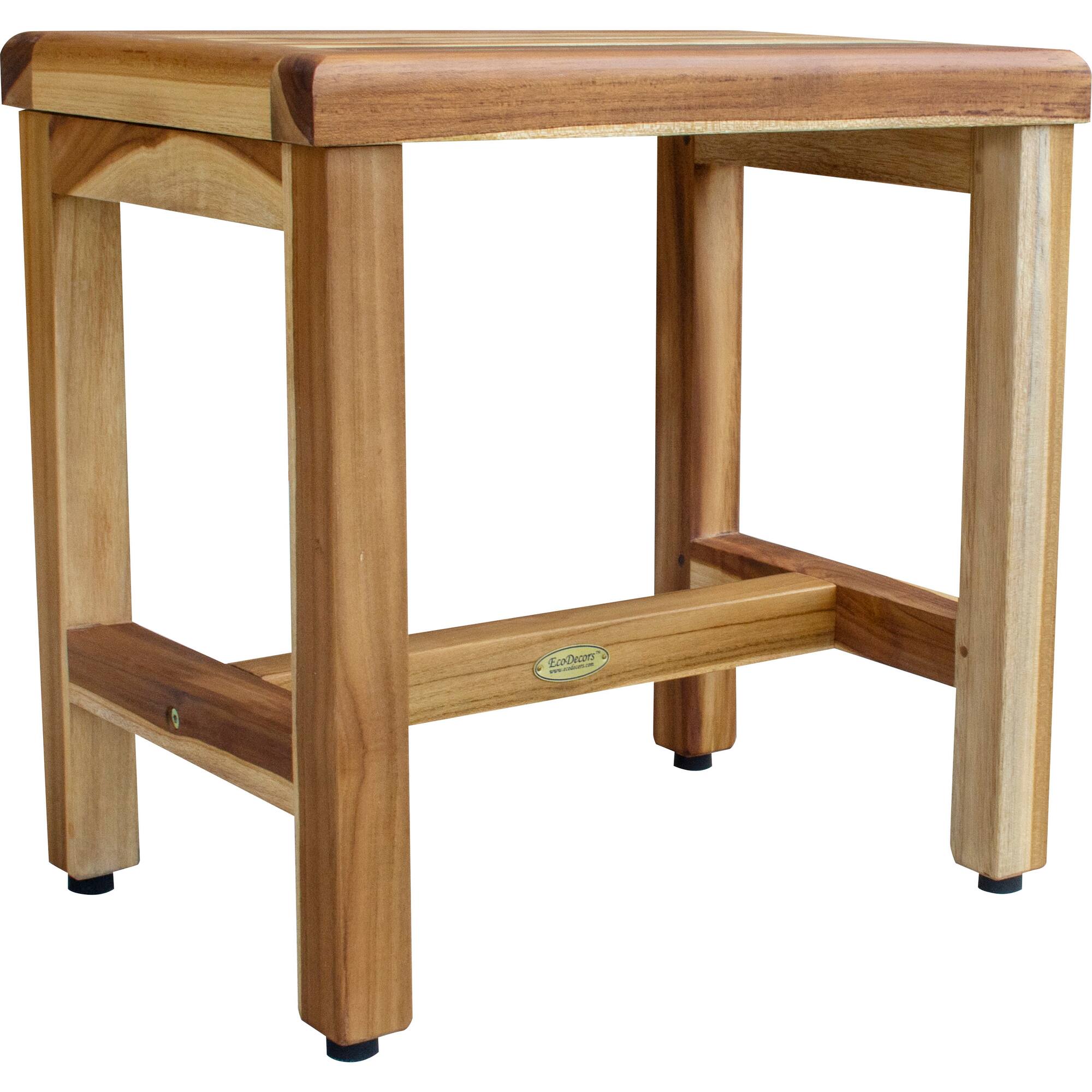 Angle. EcoDecors - EcoDecors Eleganto EarthyTeak Teak Wood 18" Shower Bench - EarthyTeak.
