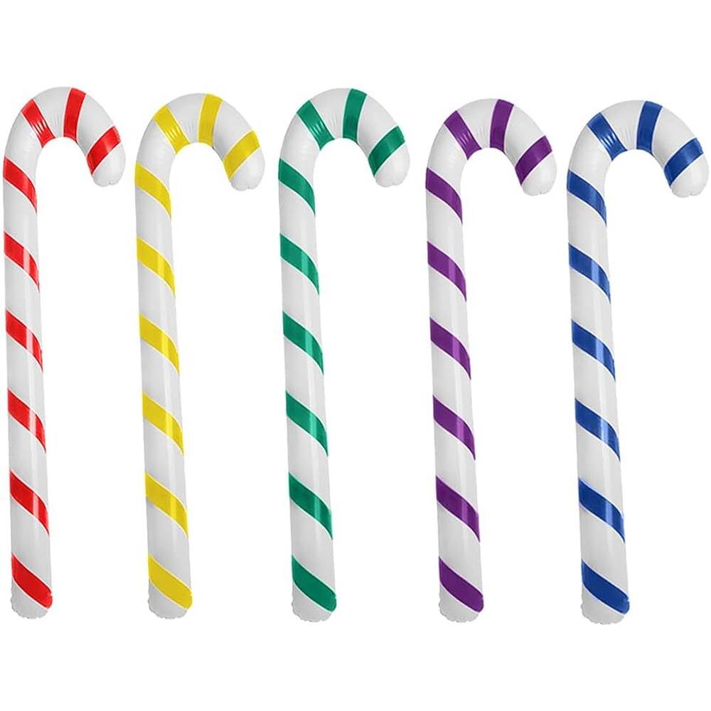 Front. PARKER SLATER - 5-Pc Inflatable Candy Canes – Multicolor Christmas Yard & Party Decor - Multicolor.