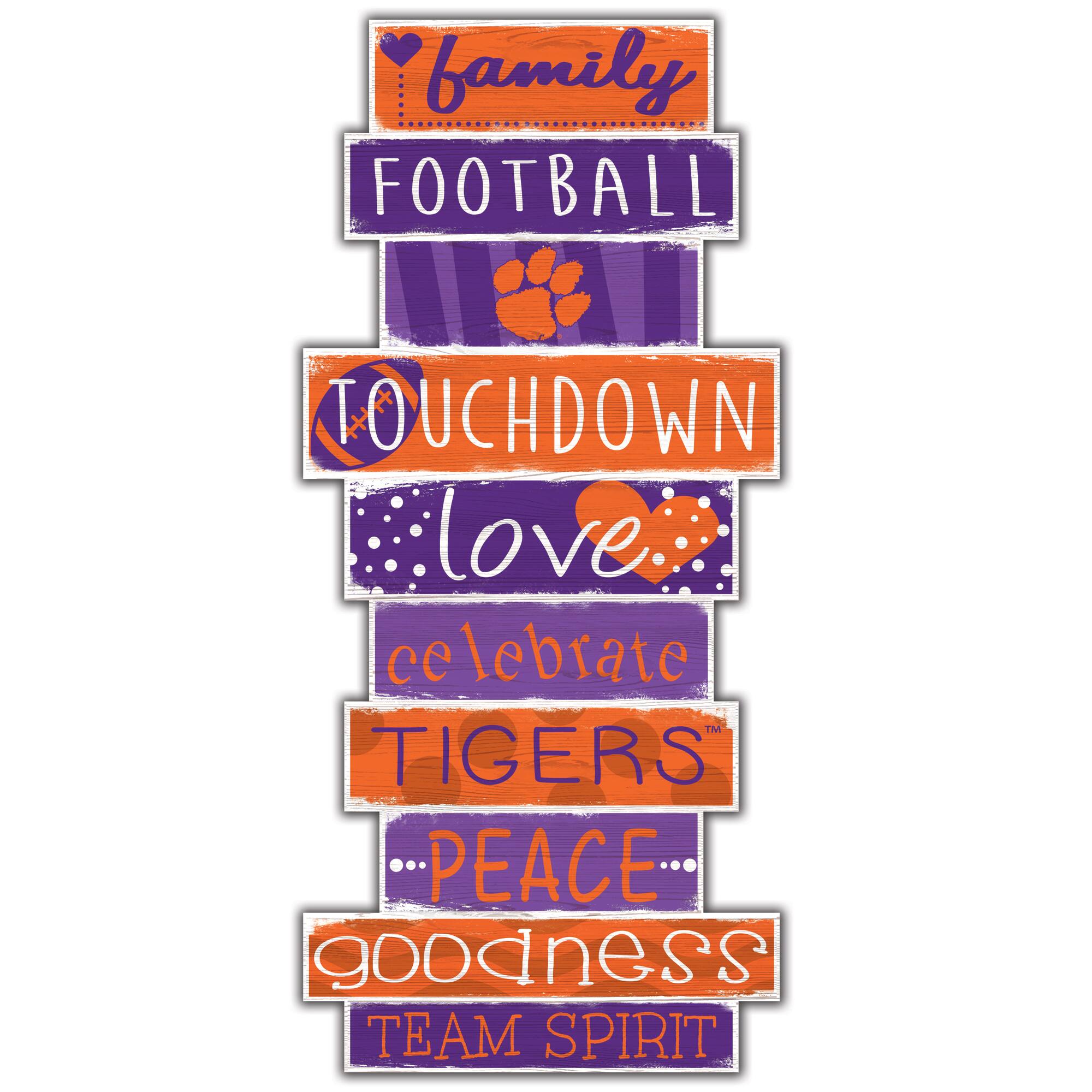 Clemson Tigers 5'' x 24'' Celebrations Stack Sign