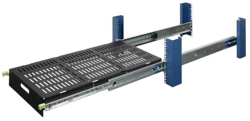 Alt View 1. RackSolutions - RackSolutions 2U Extreme Heavy Duty Sliding Shelf 28in Depth (500 lbs) - Black.