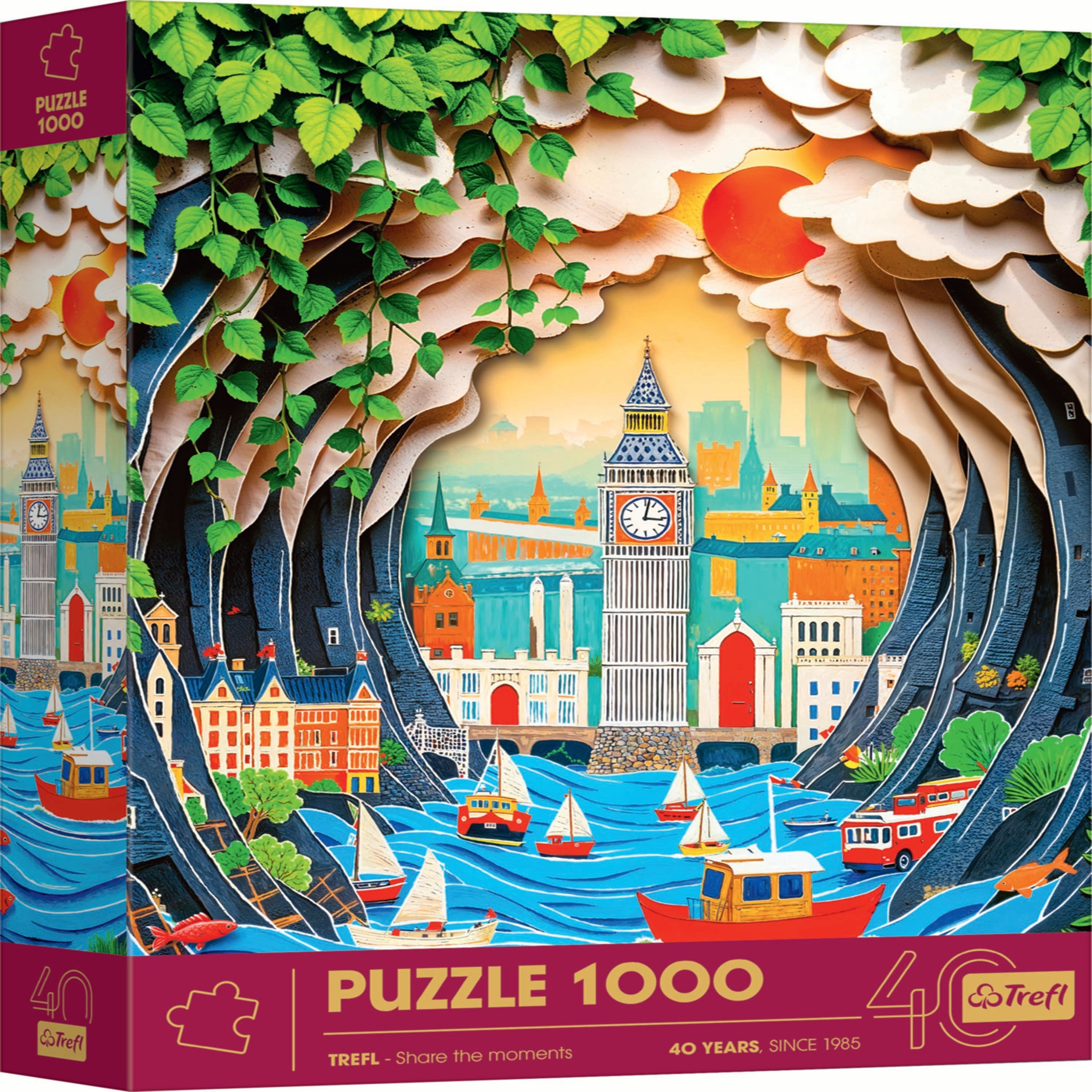 Trefl - Red 40th Anniversary London 1000 Piece Paper Art Puzzle