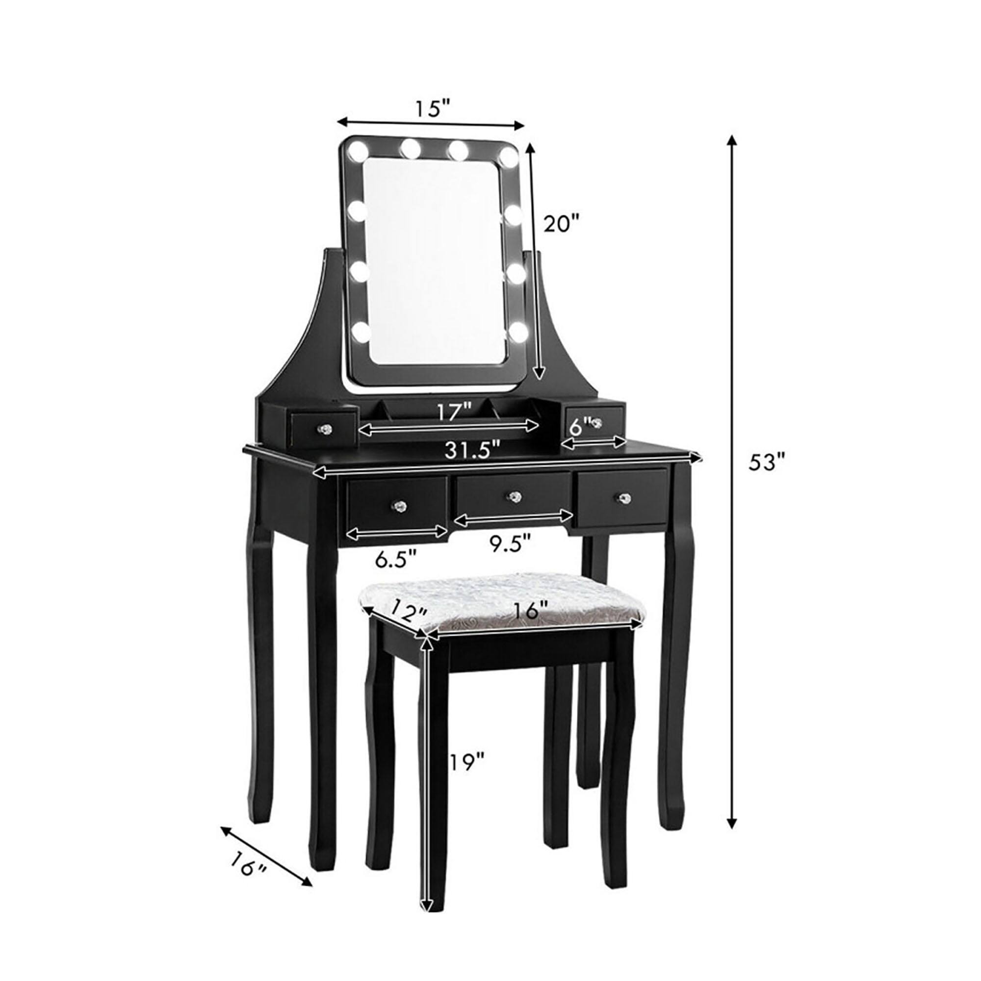15" 20" 17" 31.5" 53" 6.5" 12" 9.5" 16" 19" 16"