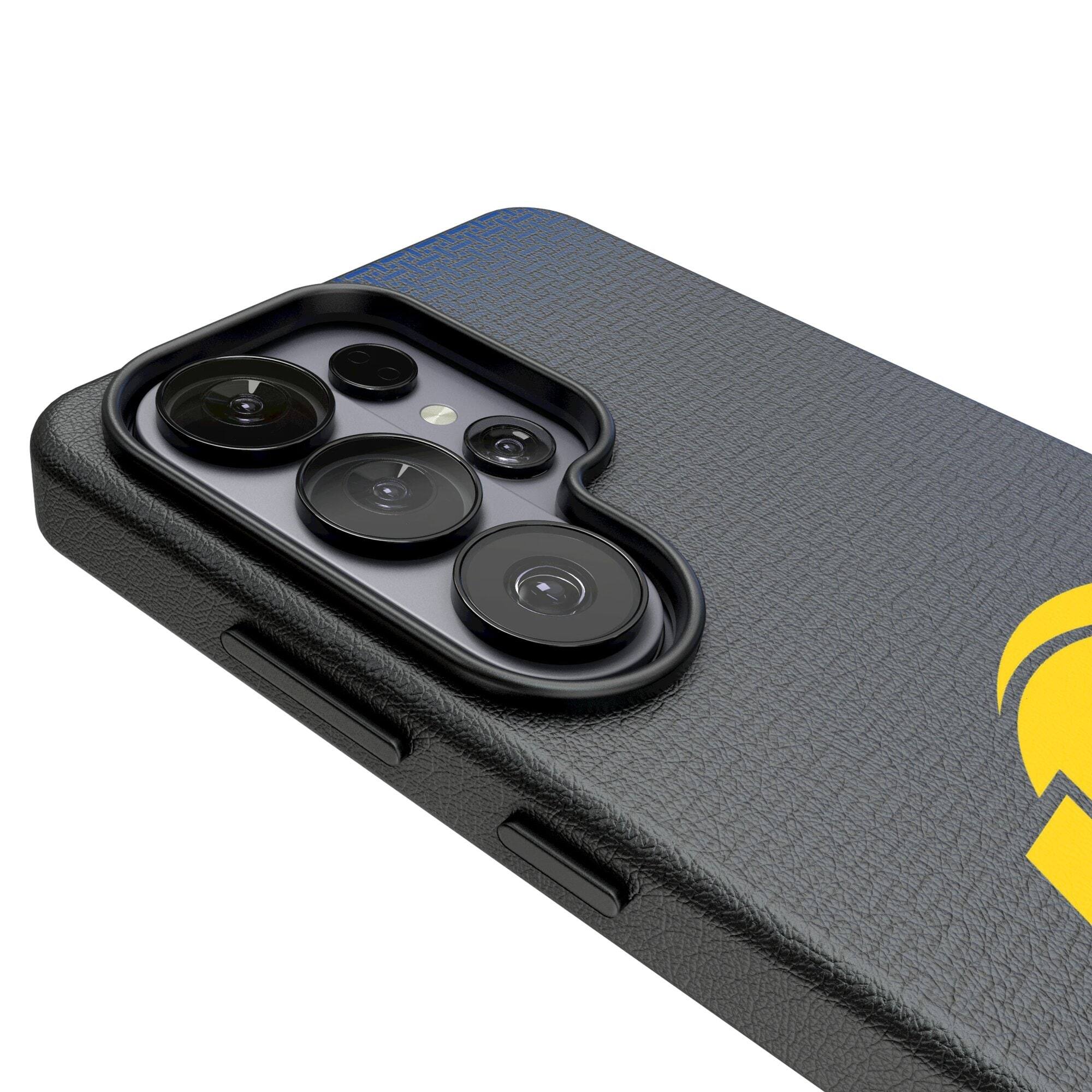 Alt View 2. Keyscaper - Los Angeles Rams Linen Galaxy Magnetic Bump Case - S25 Ultra - Black.