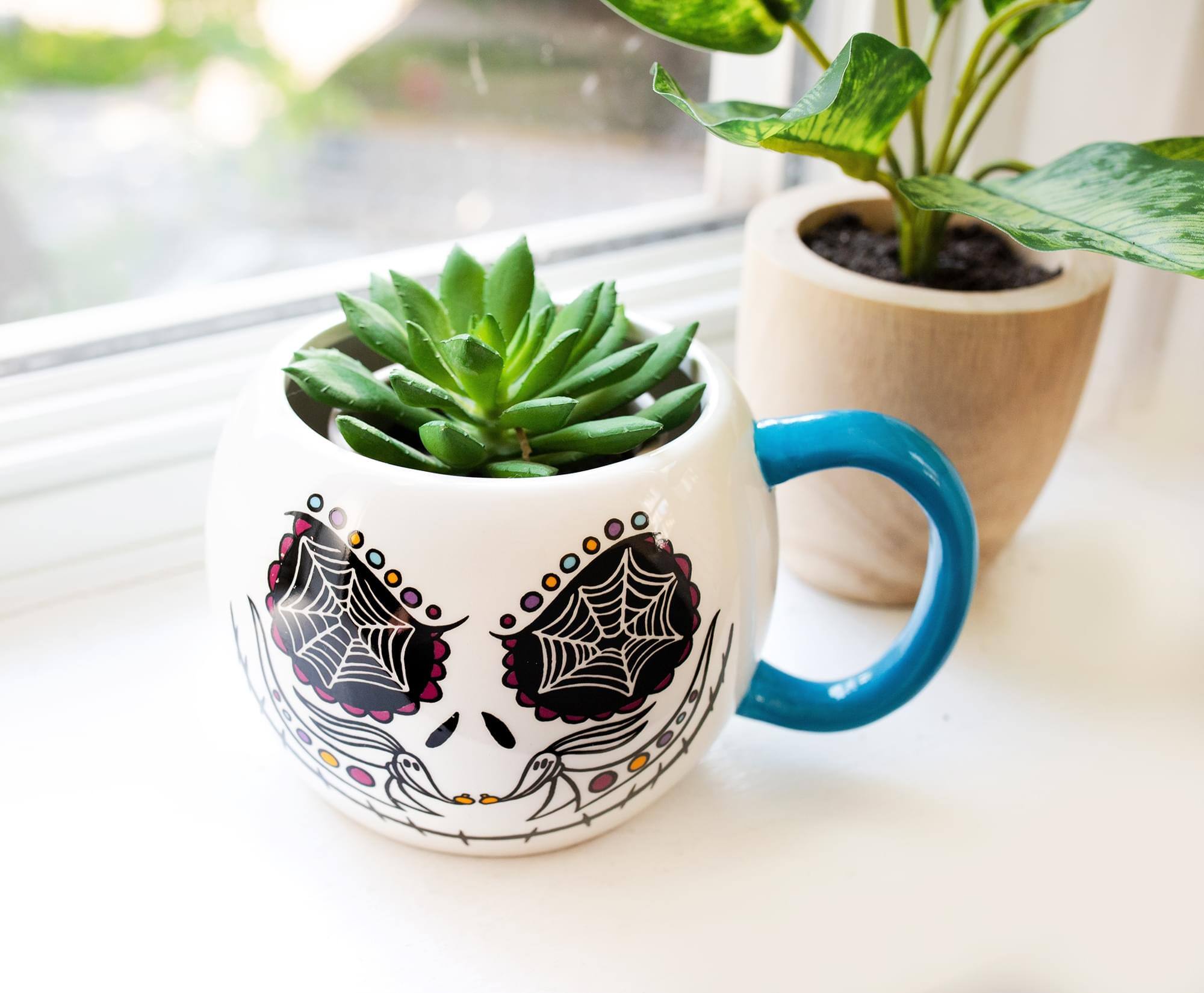 Alt View 4. Disney - Disney Nightmare Before Christmas Jack Skellington Day of the Dead Ceramic Mug - White.