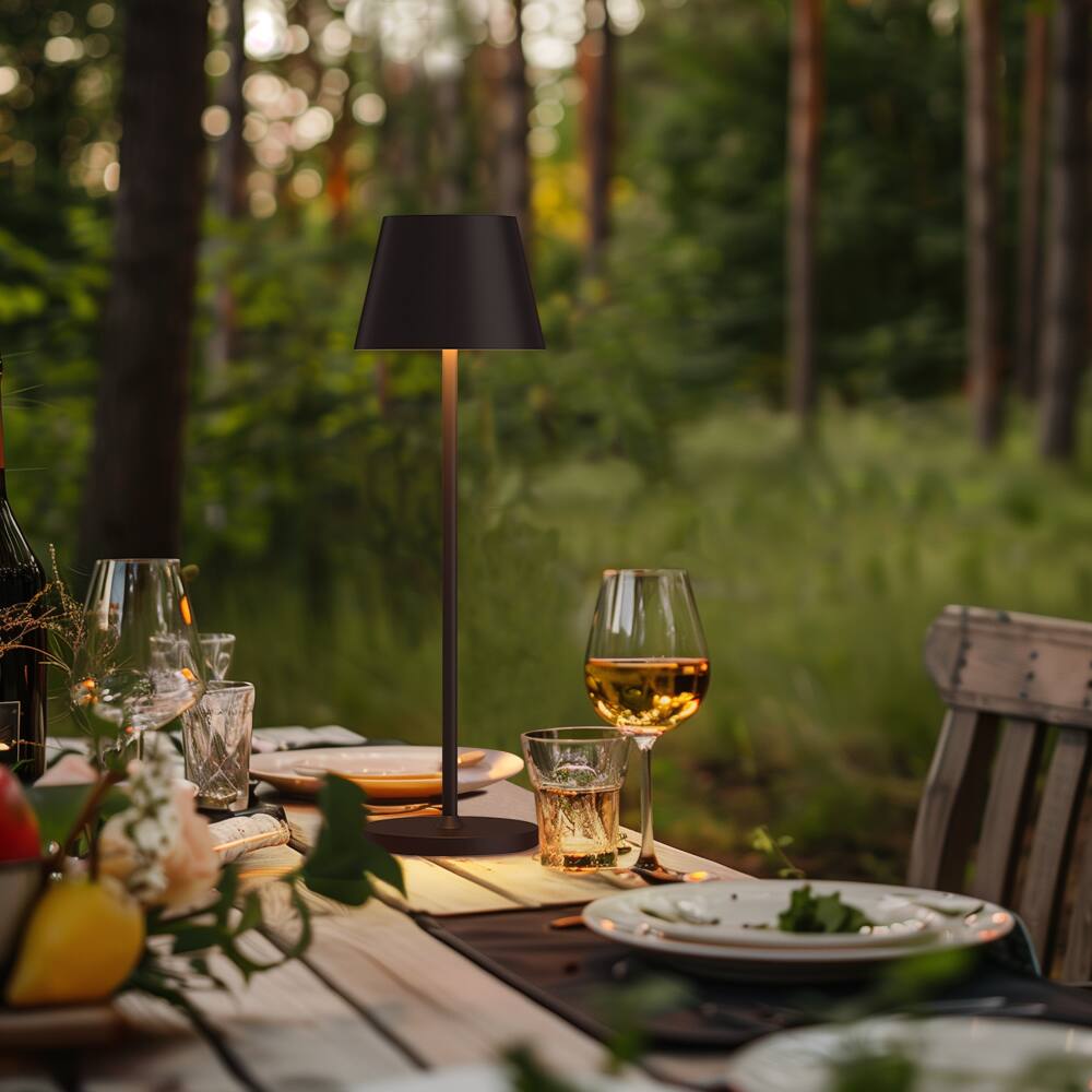 Alt View 15. ONEWISH - Cordless Portable LED Lamp with Dimming Touch Control - Black.