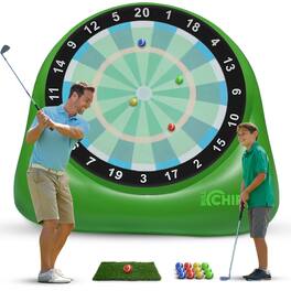 Swooc Games - XL Bull Chipper | Giant Golf Darts w/ 10+ Golf Games | Backyard Game w/ Air Pump | Yard Game for Adults | Outdoor Games - Green