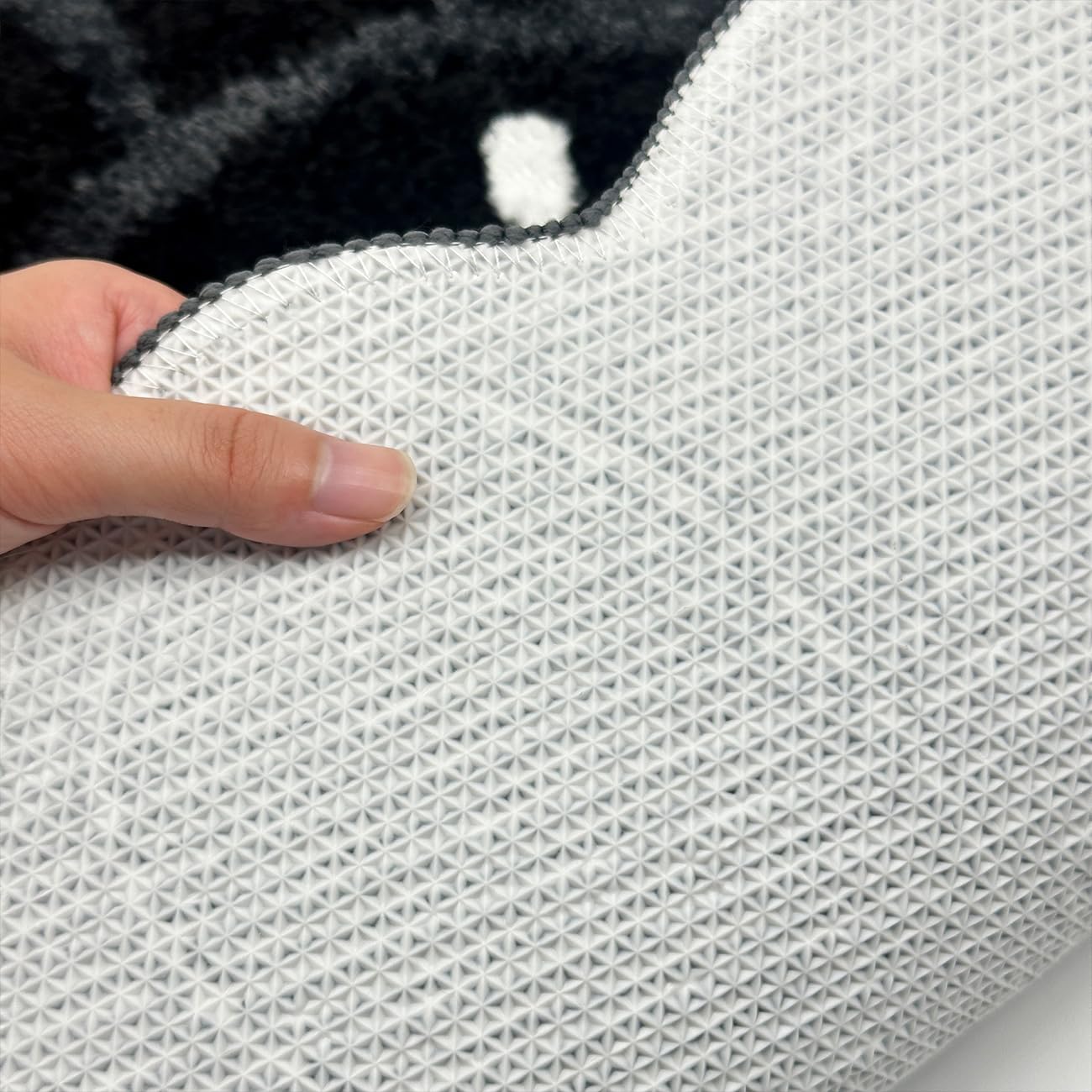 Alt View 2. Fabibe - Trippy Happy Face Rug Cool Gothic Bathroom Rugs Goth Ghost Smile Bath 2ft Extra Soft provides softness for your... - Black-3'3" x 3'3" (Flower).