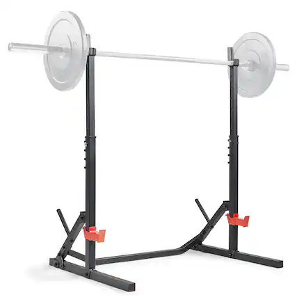Front. Sunny Health & Fitness - Multifunctional Adjustable Bench Press Squat Rack - Black.