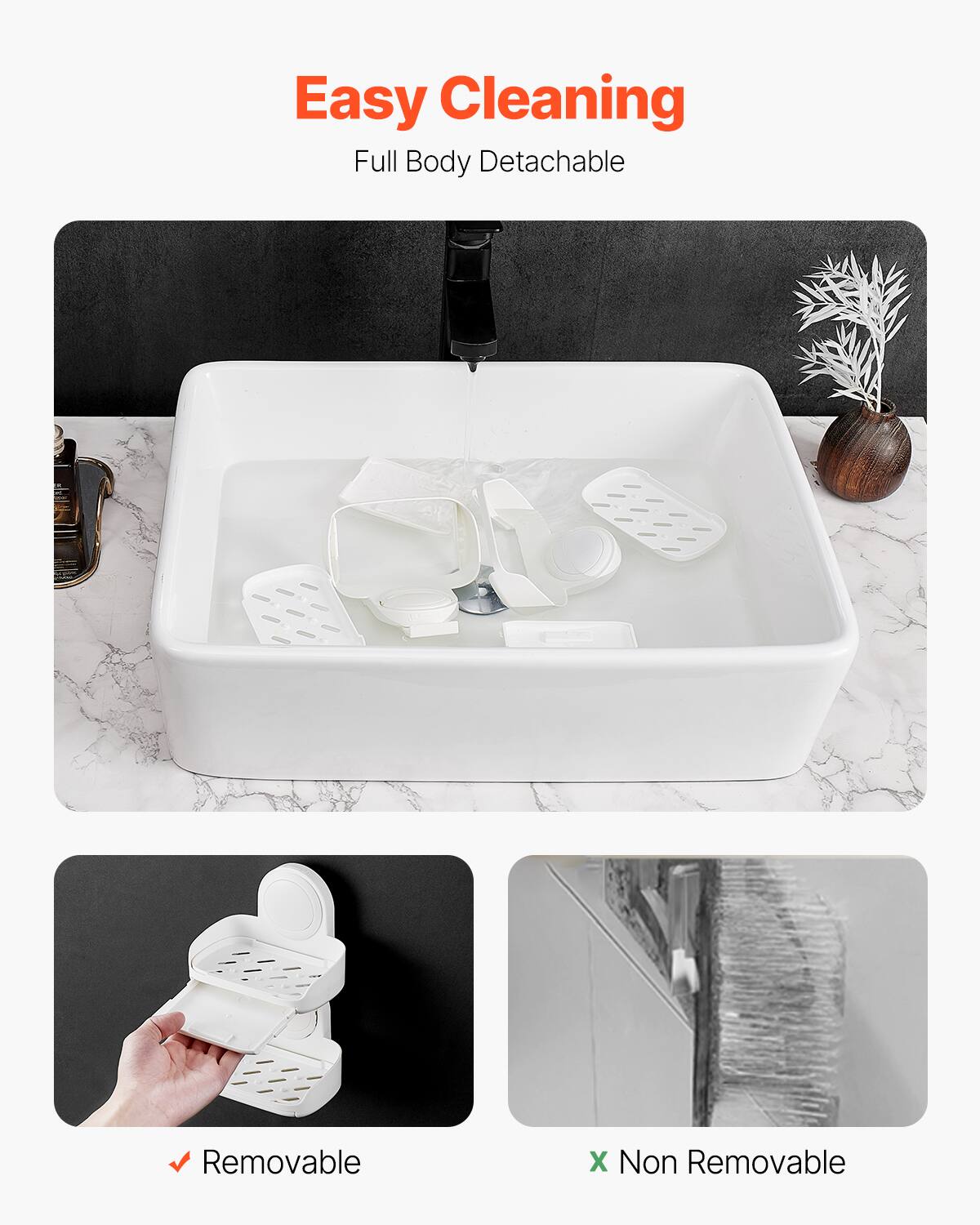 Easy Cleaning  
Full Body Detachable  

✅ Removable  
❌ Non Removable