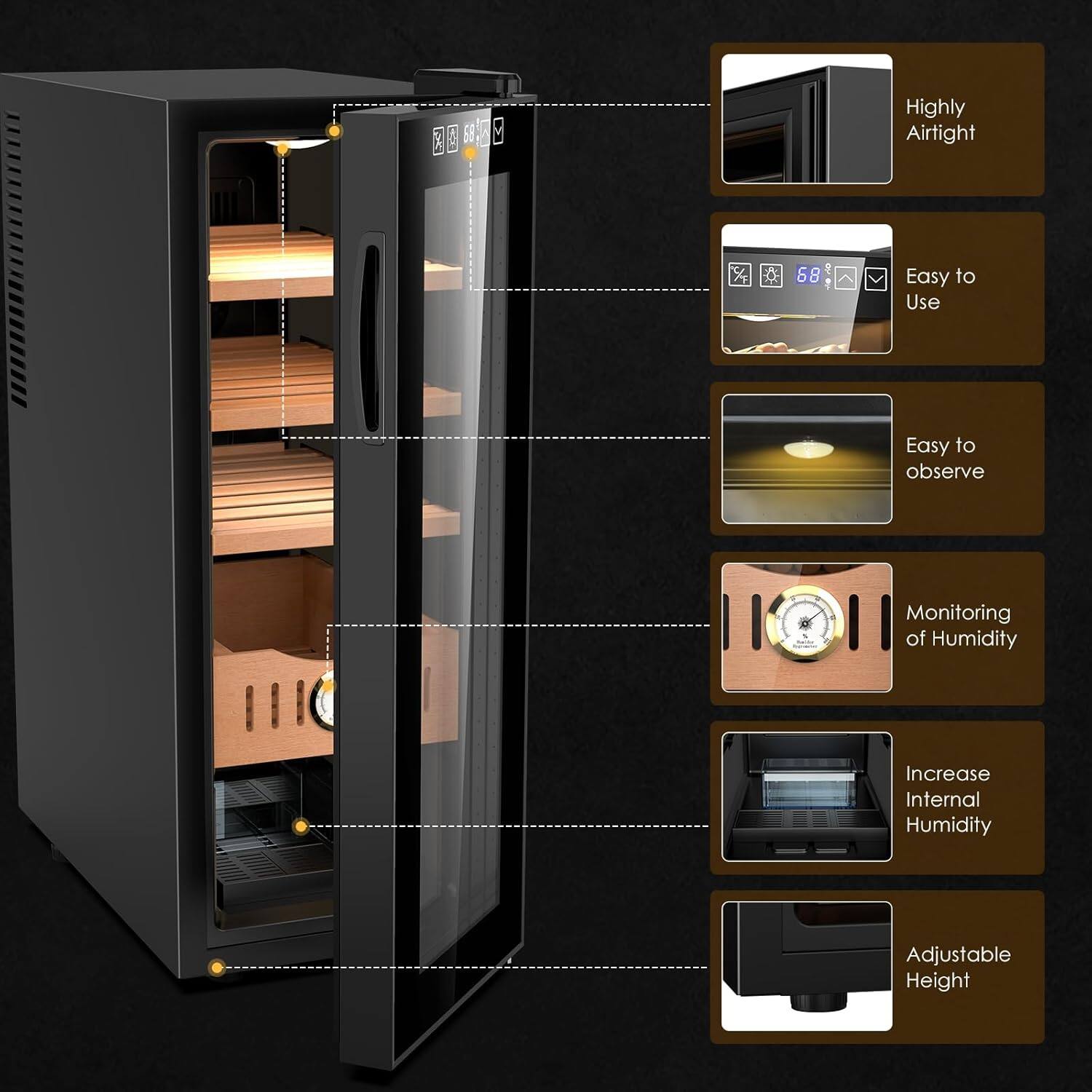 - Highly Airtight
- Easy to Use
- Easy to Observe
- Monitoring of Humidity
- Increase Internal Humidity
- Adjustable Height