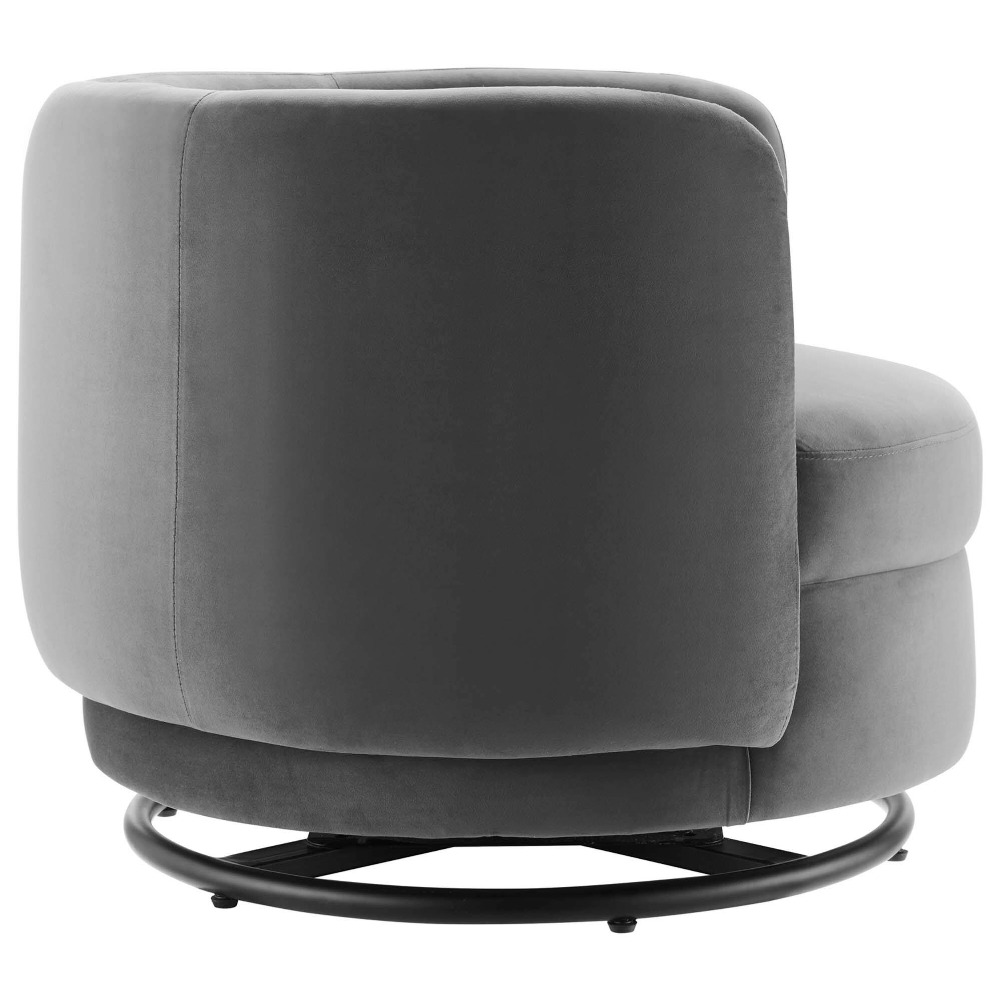 Back. Modway - Relish Performance Velvet Swivel Chair by Modway - Black Gray.