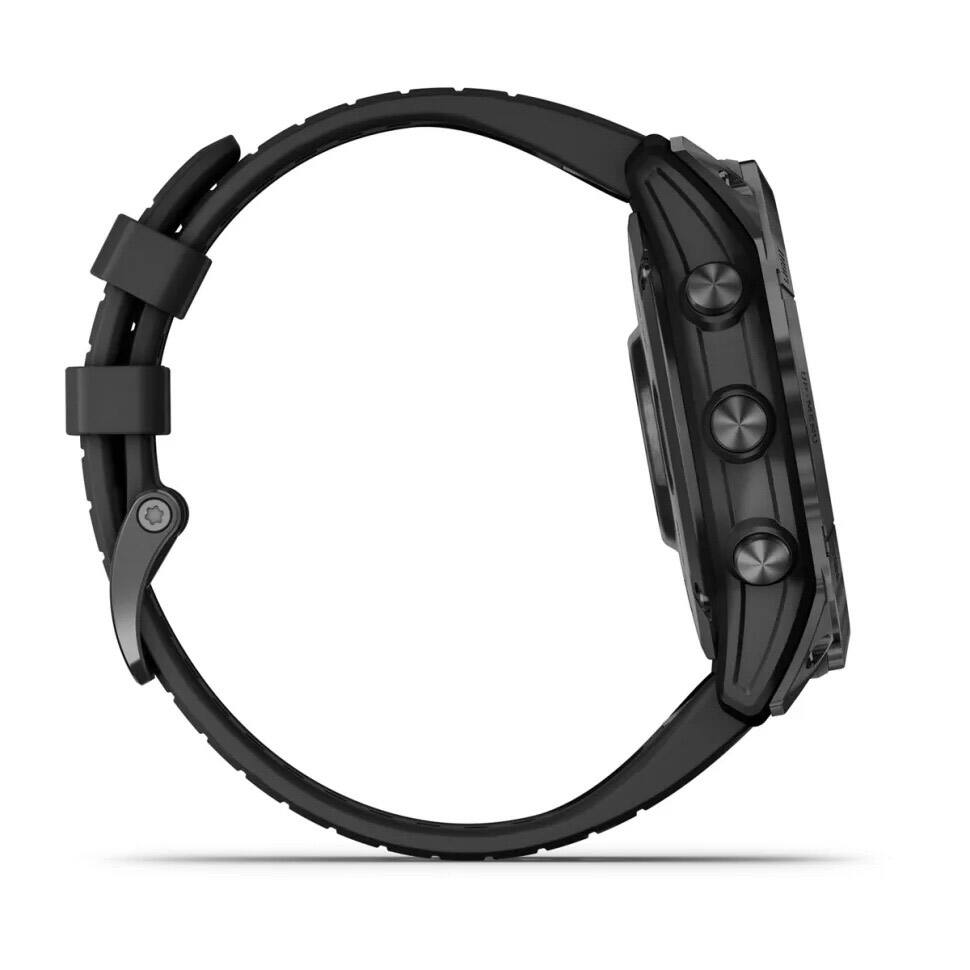 Alt View 4. Garmin - Garmin Fenix 7X Pro Sapphire Solar Edition Carbon Gray DLC Titanium & Black Band - Black.