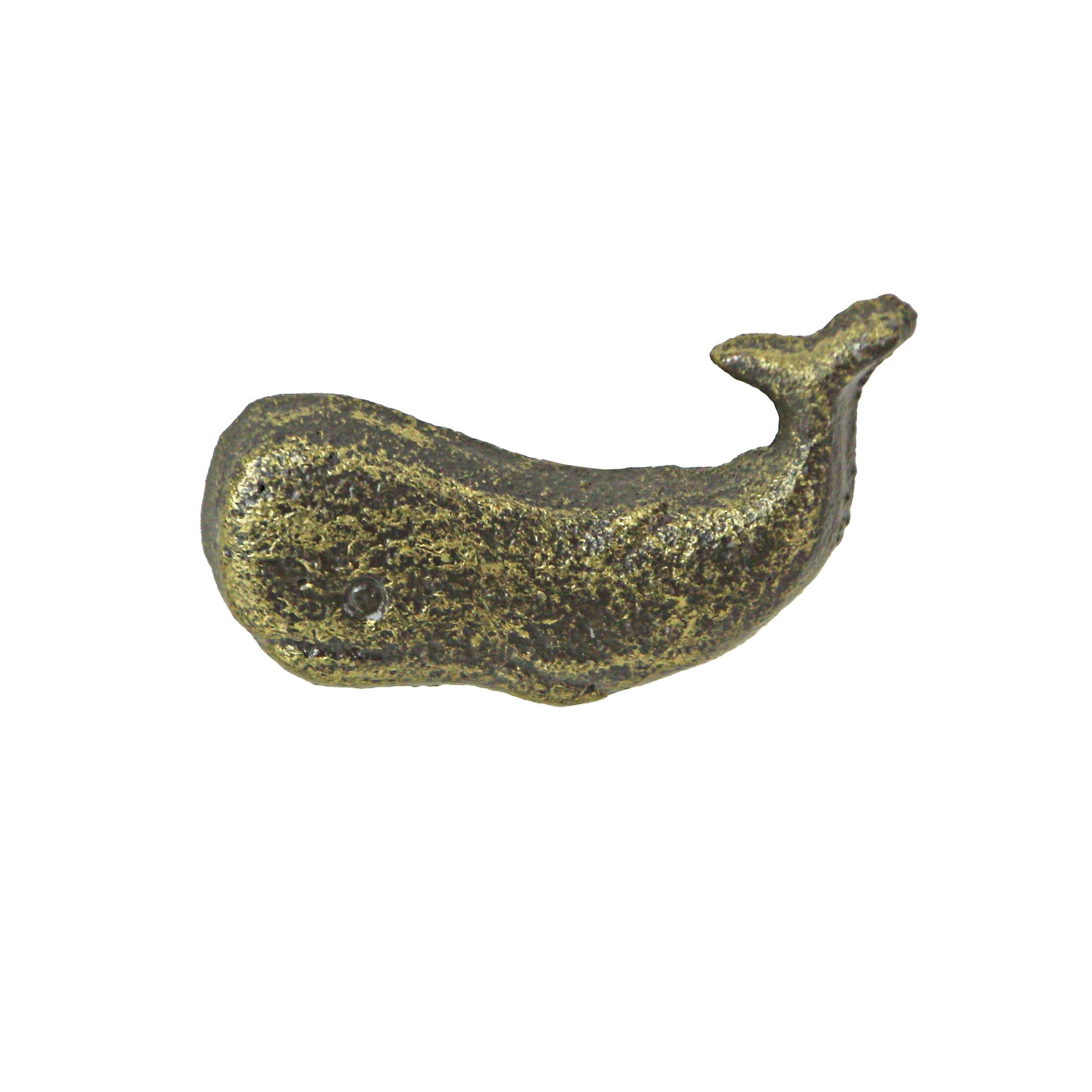 Front. Zeckos - Bronze Cast Iron Whale Drawer Pull Decorative Cabinet Knob Nautical Set/ 6 - Bronze.