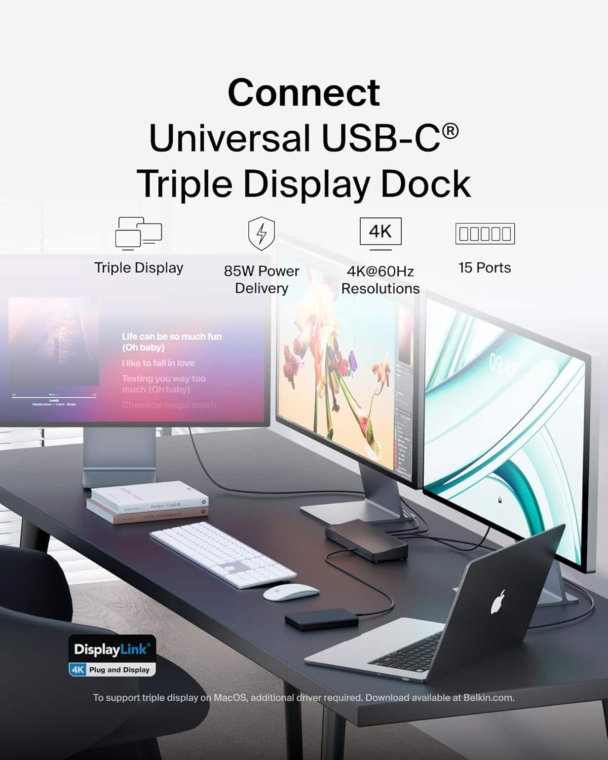 Belkin 15 in 1 Universal Triple Display DisplayLink Docking