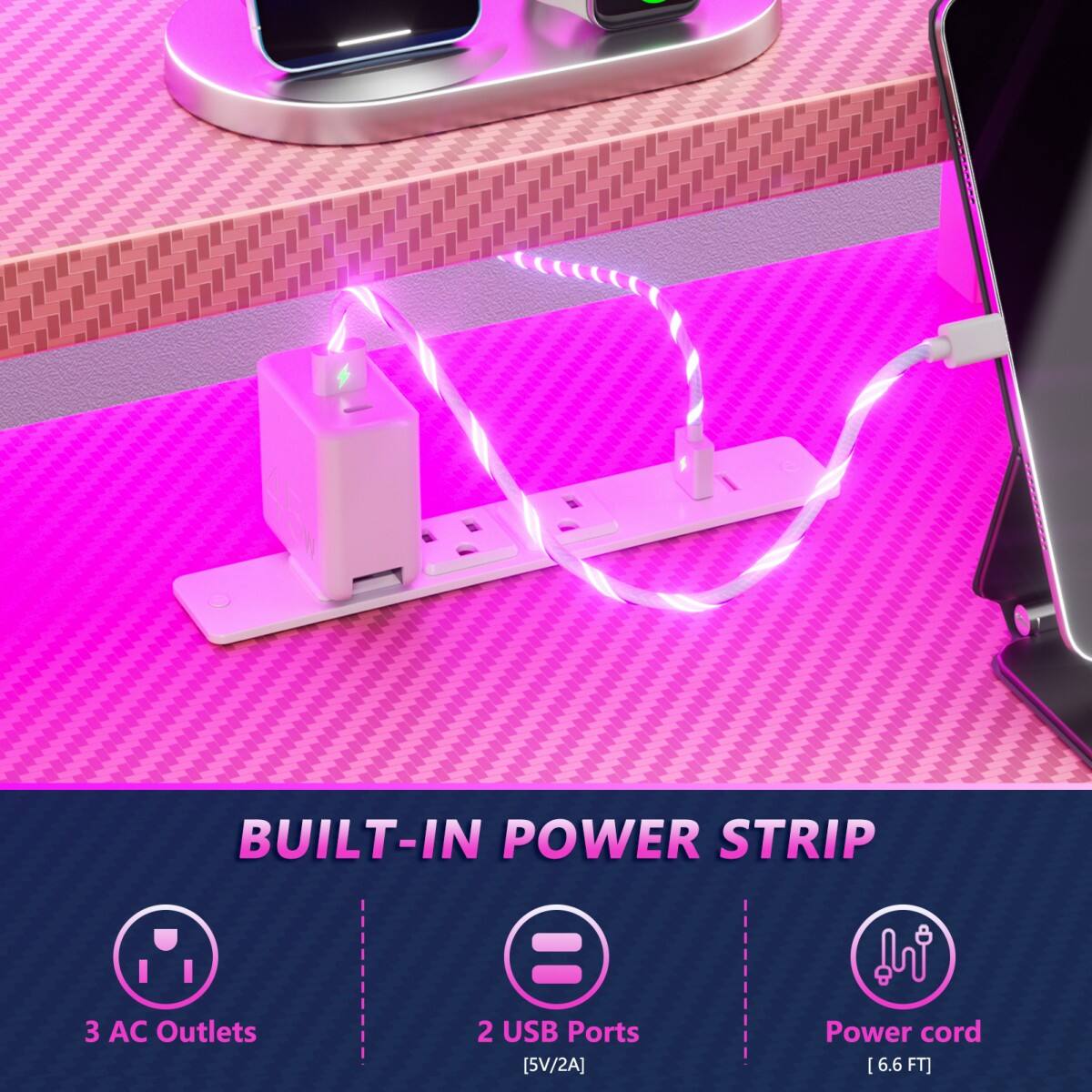 Furnulem Computer Gaming Desk Corner Computer Table with Monitor Stand ...