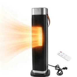Topteng - 1500W Quiet Space Heater – Remote & Touch Control, 70° Oscillation, 12H Timer, Safety Auto-Off, Fit for Large Rooms - Black