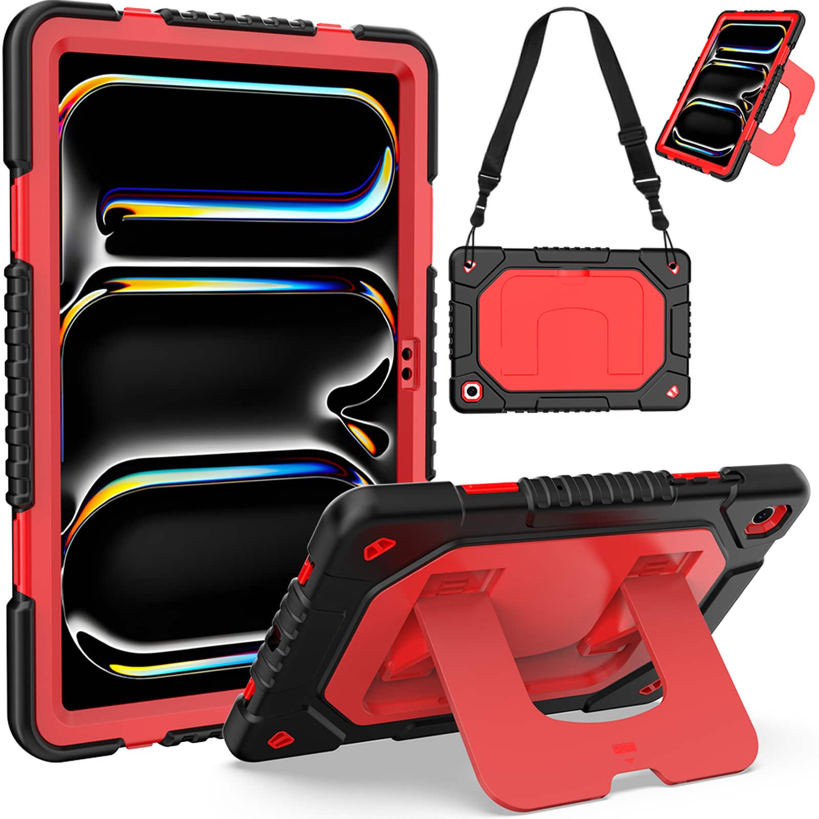 "UUCOVER - for Samsung Galaxy Tab A11+ 11"" 2025 (SM-X230/X236/X238) Shockproof Silicone + PC Case Stand Cover with Shoulder Strap - Red" price history on PriceWatchPro