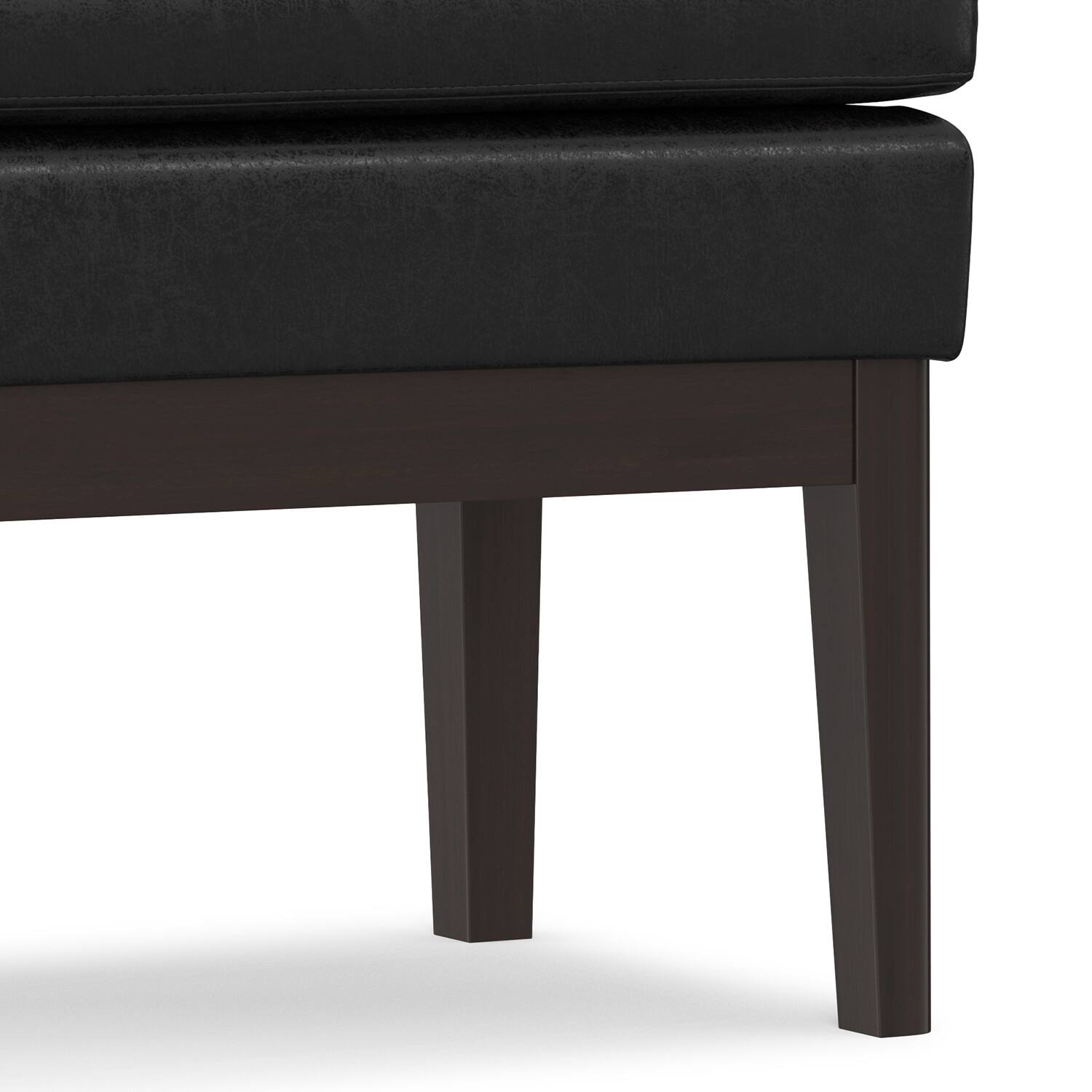 Alt View 6. Simpli Home - Carlson Small Ottoman Bench in Distressed Black - Distressed Black.